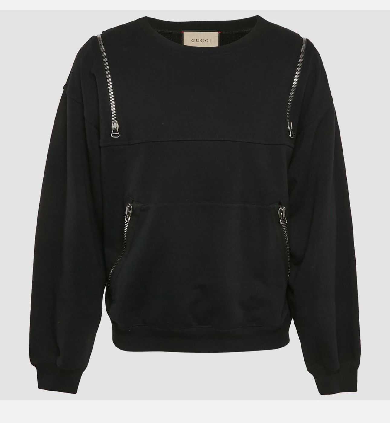 Gucci Gucci Printed Zip Detail Sweatshirt - Black Size US L / EU 52-54 / 3 - 2 Thumbnail