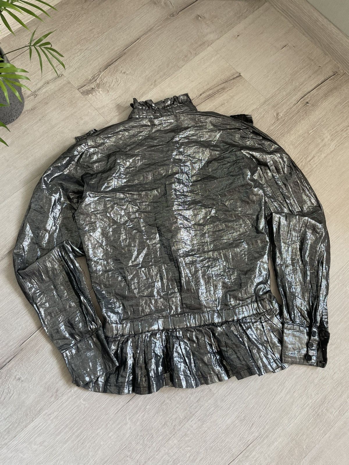 Hysteric Glamour × If Six Was Nine Baroque Mirror Blouse Black Metallic Ruffles Gucci Vibe Y2k Size S / US 4 / IT 40 - 11 Thumbnail