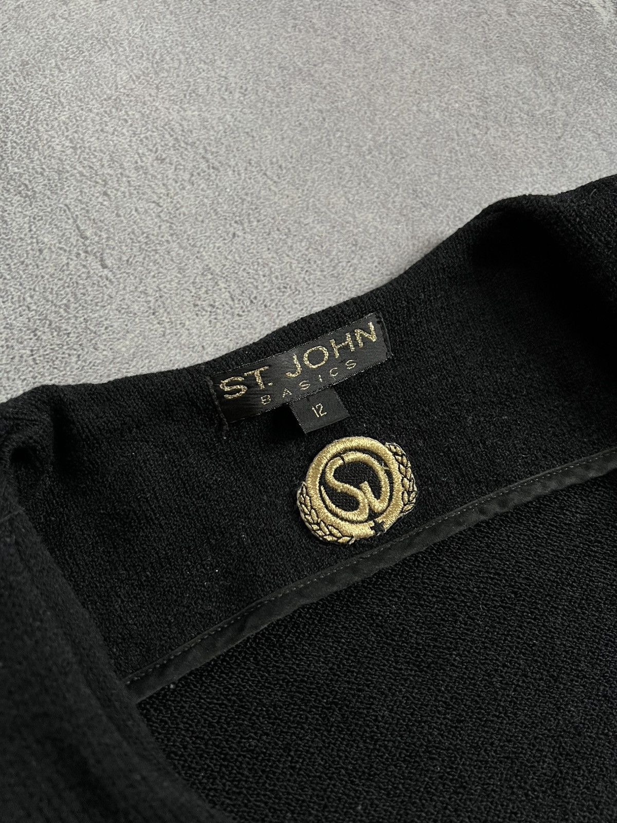 St. John St John Basics Black Santana Knit One-Button Blazer Jacket Size L / US 10 / IT 46 - 6 Thumbnail