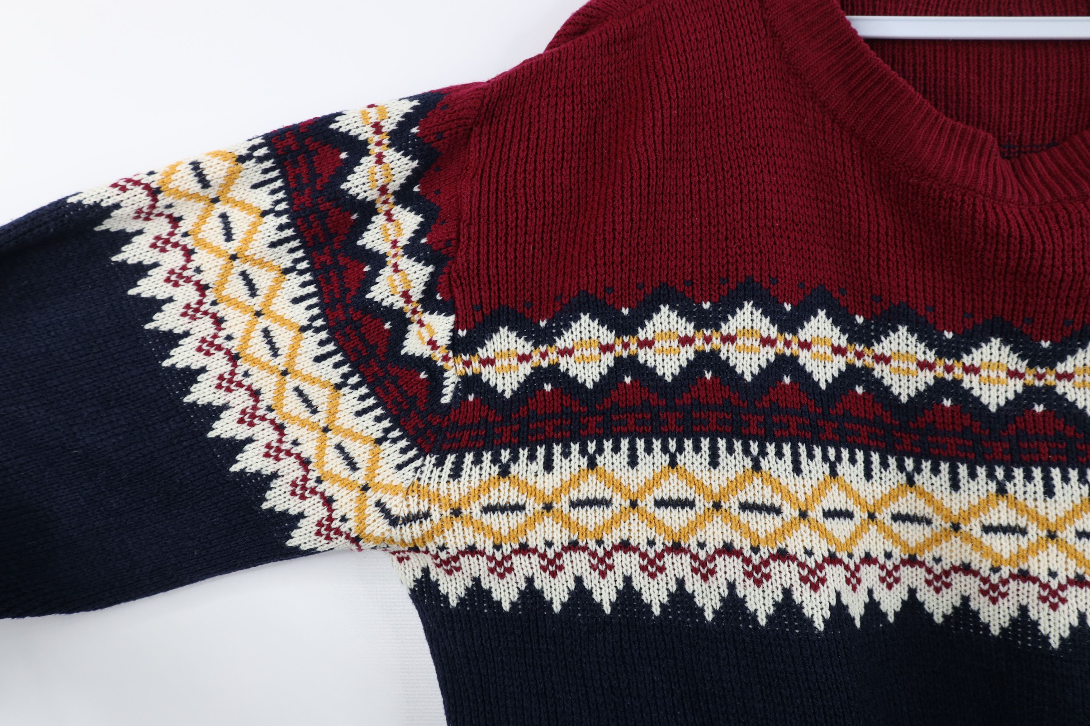Vintage Vintage 70s Streetwear Fair Isle Boxy Fit Sweater Acrylic Size XL / US 12-14 / IT 48-50 - 6 Thumbnail