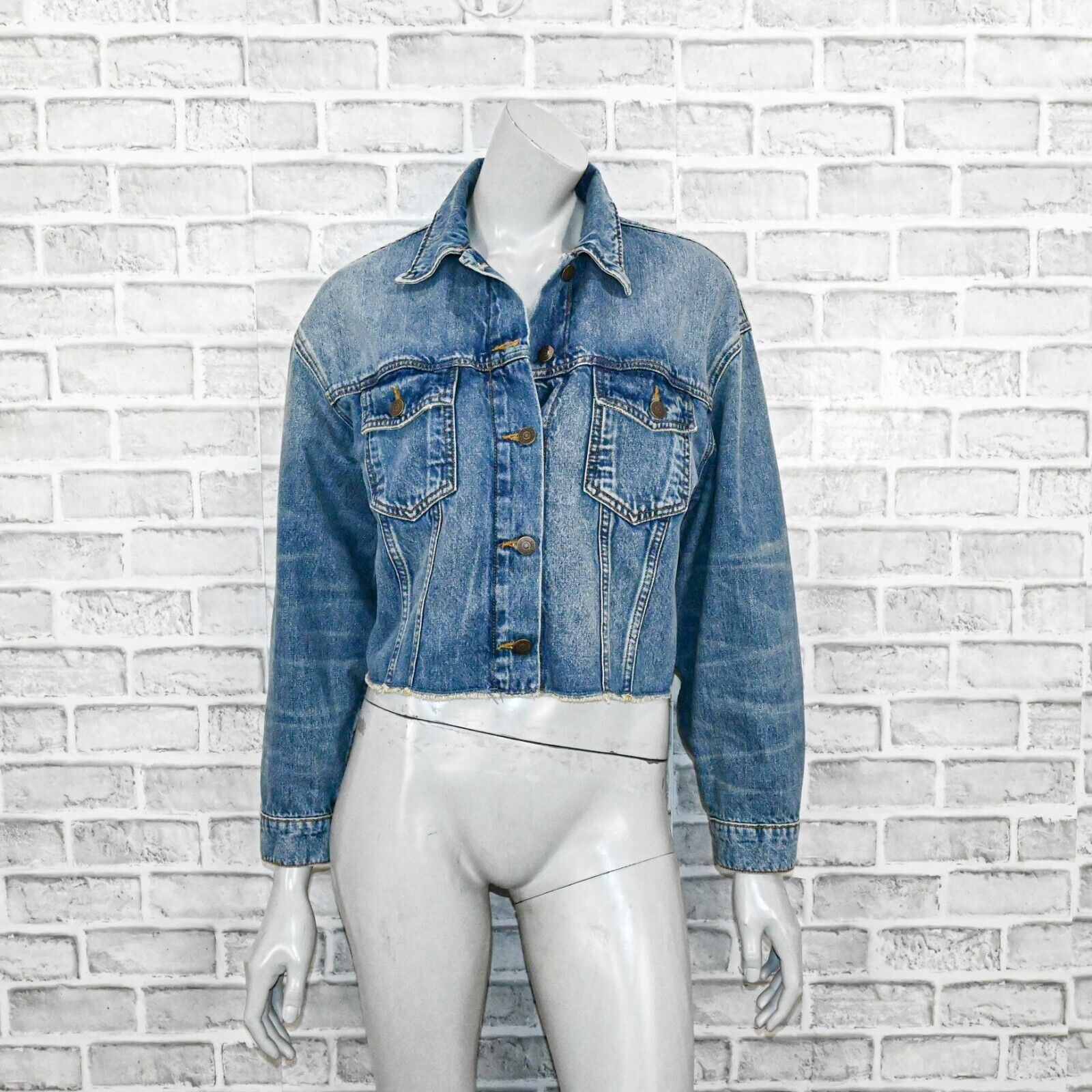 The Kooples The Kooples Women's Cropped Short Blue Denim Jacket size 36 Size XS / US 0-2 / IT 36-38 - 3 Thumbnail