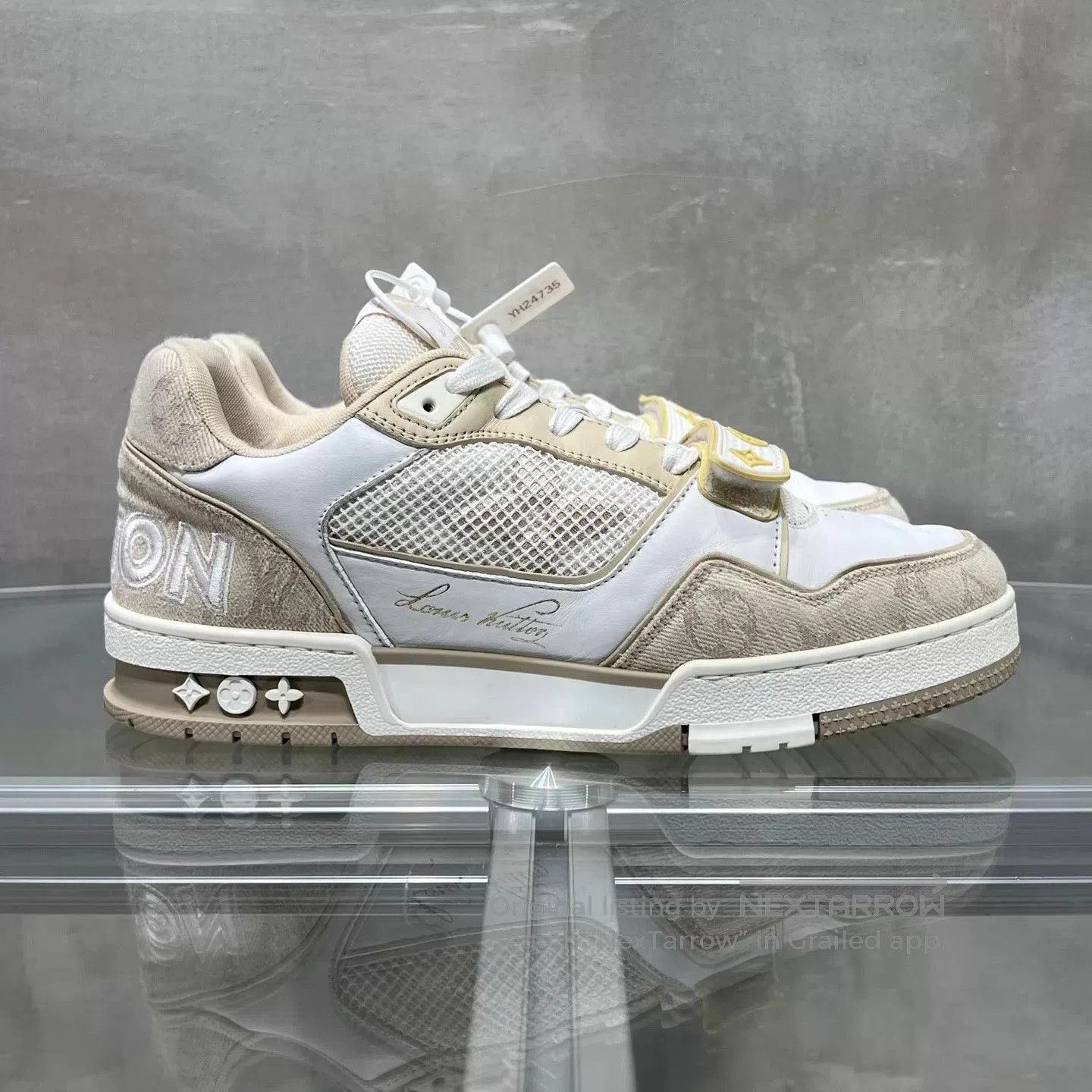 Louis Vuitton Beige Low-Top Sneakers Size 6.5. Size US 6.5 / EU 39-40 - 4 Thumbnail