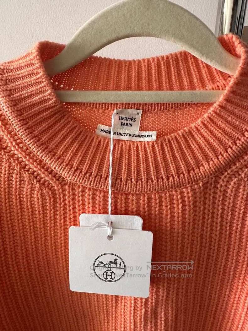 Hermes Hermes Orange cashmere sweater Size XXS / US 00 / IT 34 - 3 Thumbnail