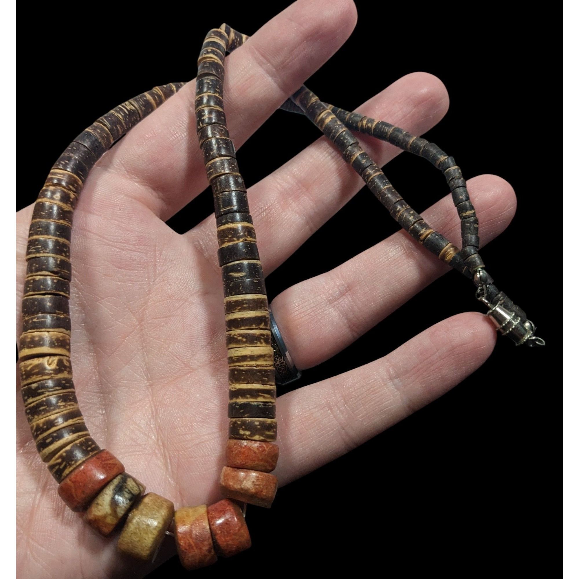 Other Vintage Handmade Wood And Stone Heishi Necklace Size ONE SIZE - 3 Thumbnail