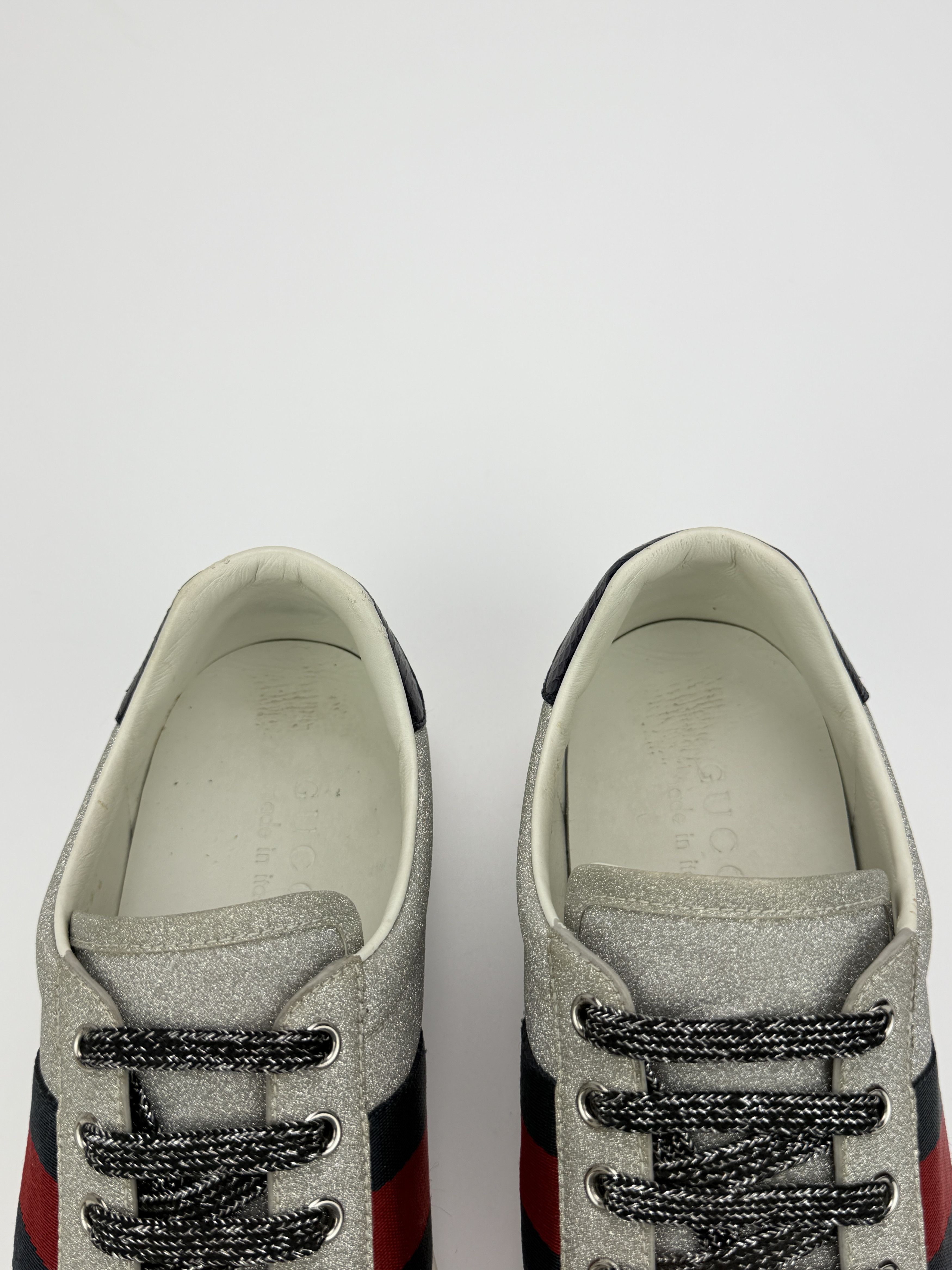 Gucci Vintage Gucci Web Glitter Low Top Leather Sneakers Size US 9 / EU 42 - 9 Thumbnail