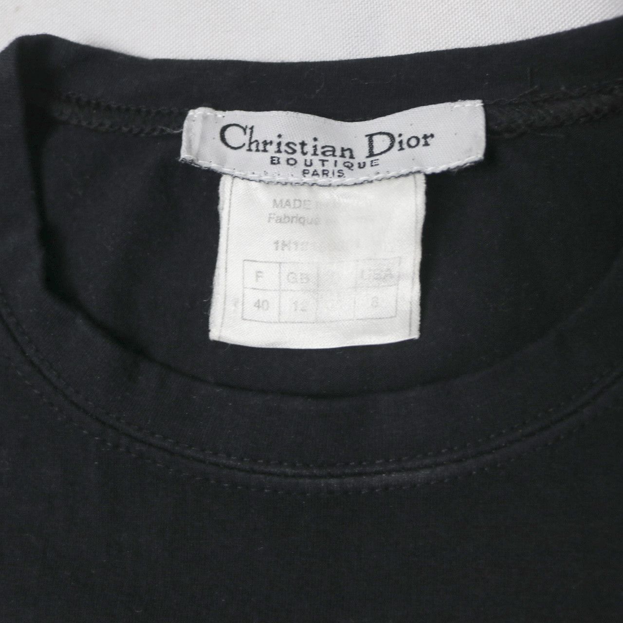 00s Christian Dior miss dior metallic text print top