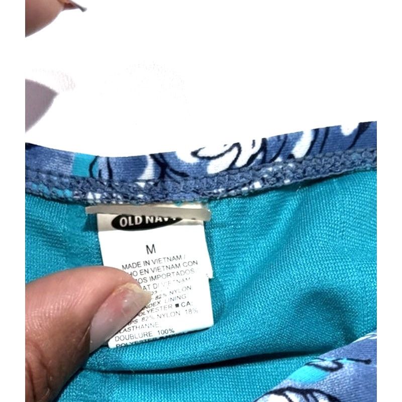 Old Navy OLD NAVY Blue Floral String Tie Bikini Bottoms Sz M Size ONE SIZE - 3 Thumbnail