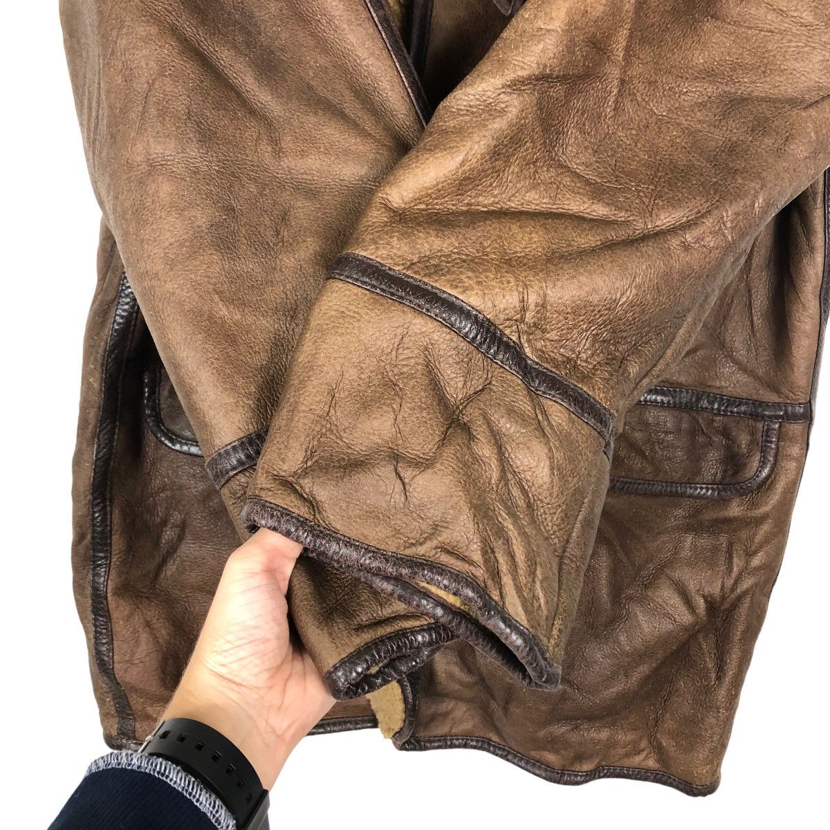 Japanese Brand 🔥Vintage Shearling Leather Jacket Mink Fur Lining Van Jac Size US M / EU 48-50 / 2 - 12 Thumbnail