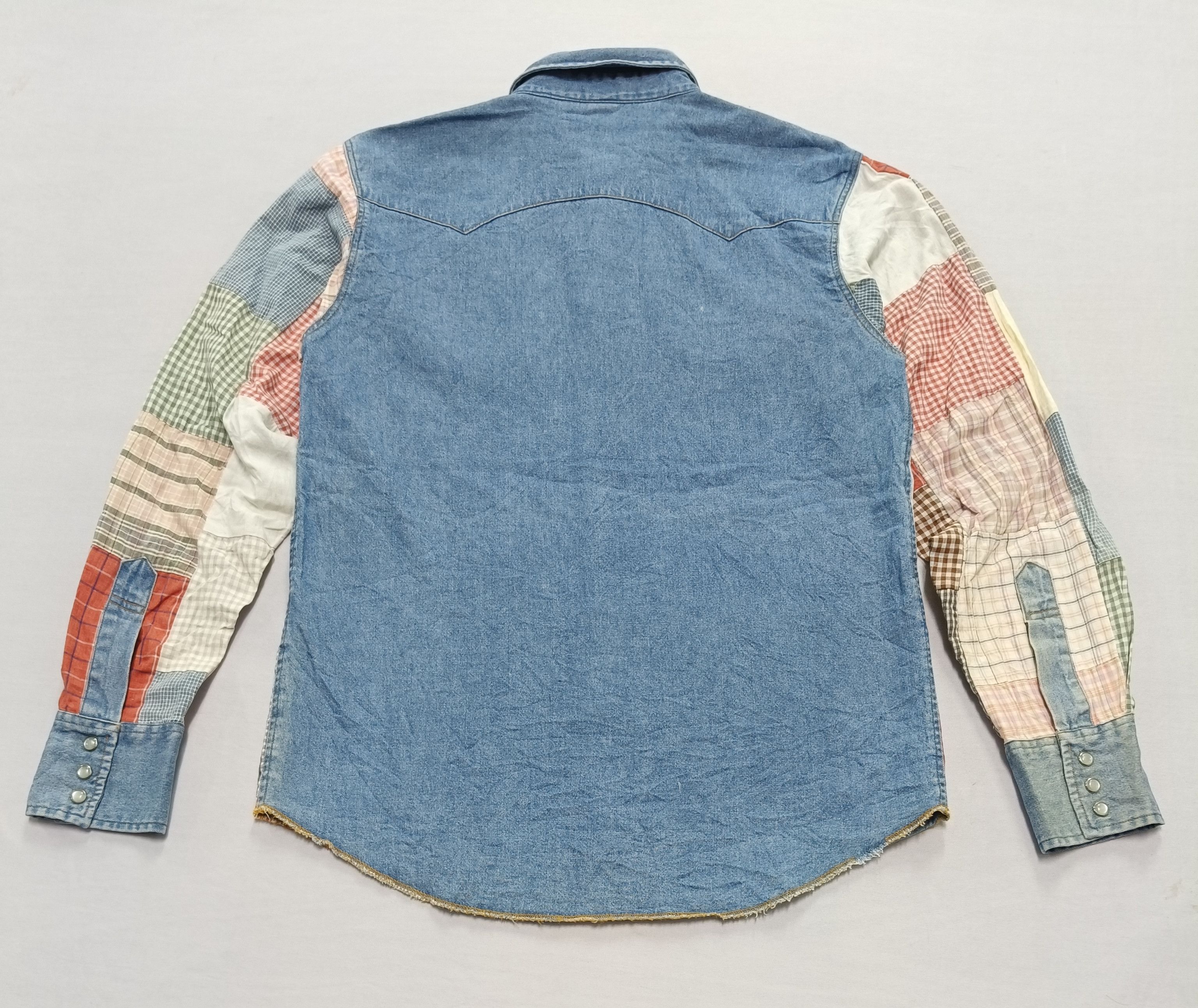 Other Road Runner Patchwork Pearl Snap Button Denim Shirt Size US S / EU 44-46 / 1 - 2 Thumbnail