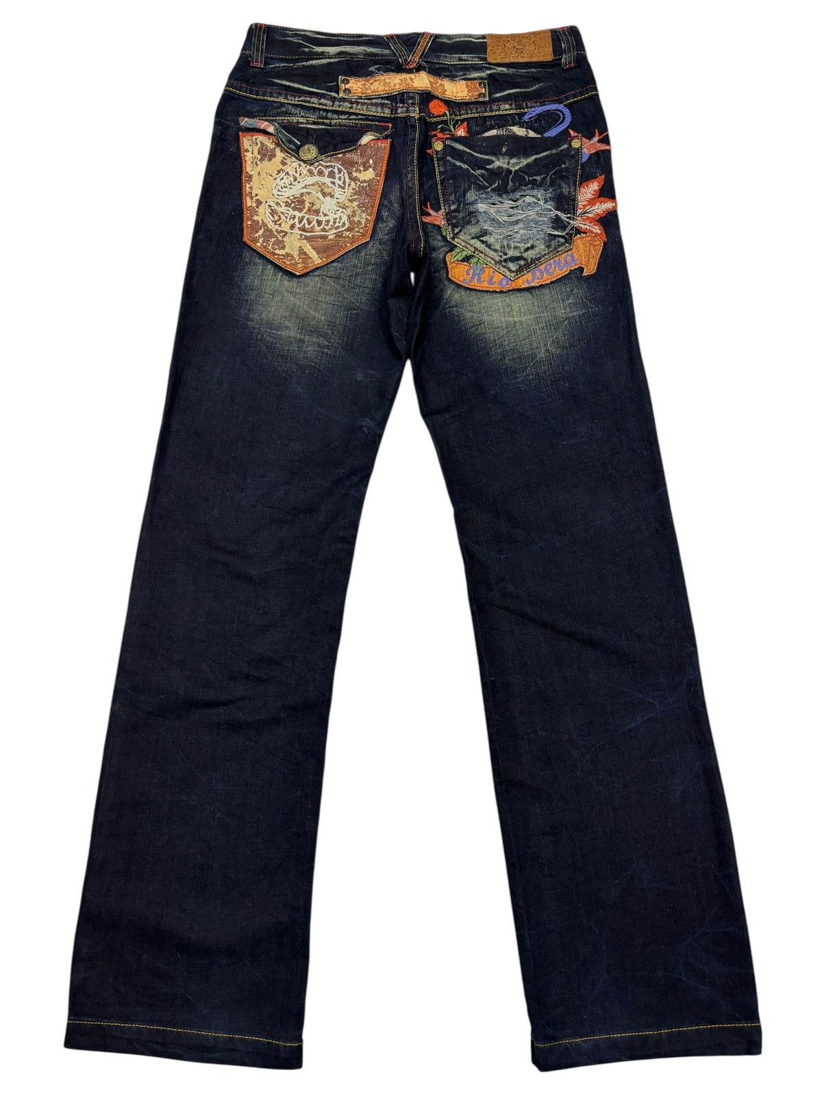 If Six Was Nine 🔥RIOBERA JEANS Embroidery Denim Blue Jeans Size US 32 / EU 48 - 7 Thumbnail