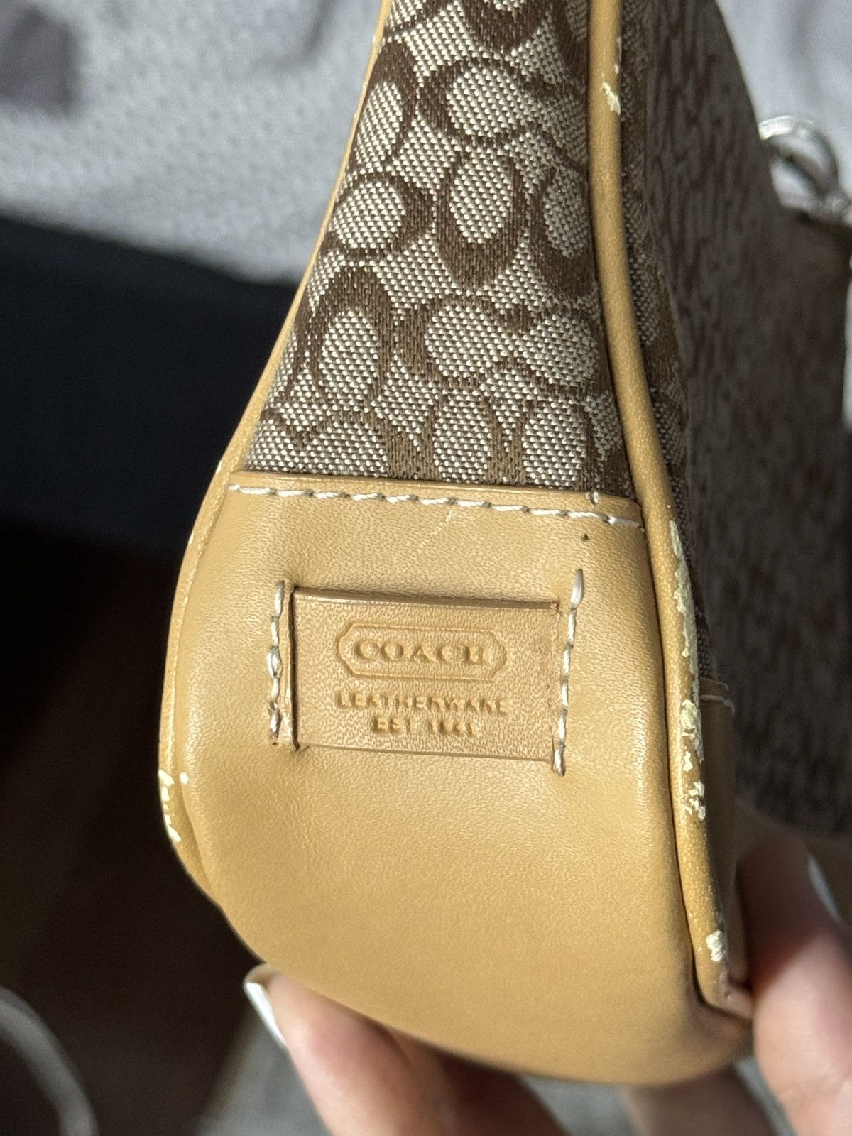 Coach Coach Signature Demi mini Pouch Hand Bag Canvas Leather Size ONE SIZE - 5 Thumbnail