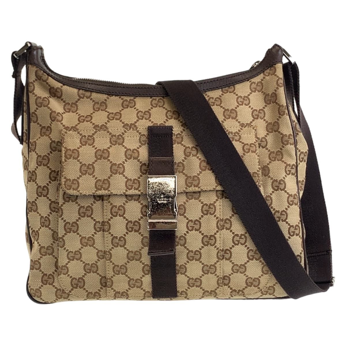 Gucci Gucci GG Canvas Messenger Bag Beige Canvas Crossbody Bag 131211, Women's