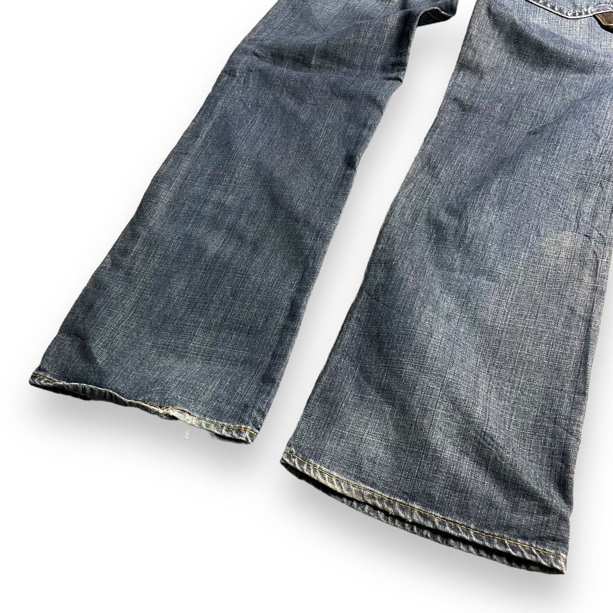 Hysteric Glamour VINTAGE MISS SIXTY LEATHER PILE WASHED DENIM PANTS Size 28" / US 6 / IT 42 - 5 Thumbnail
