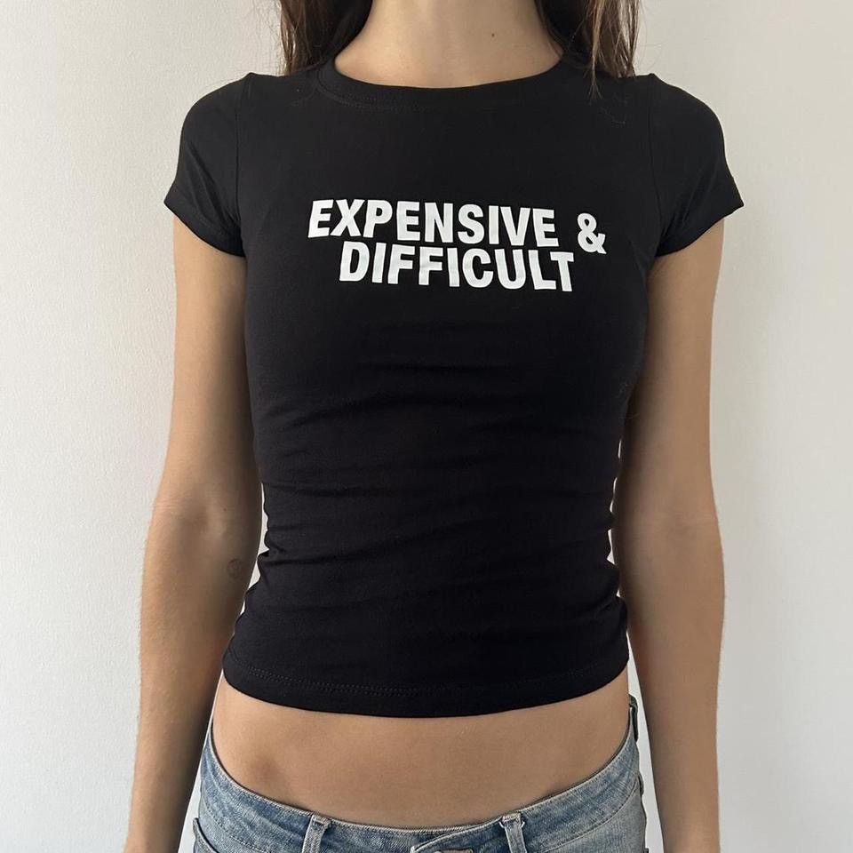 Other Women's Black Graphic T-shirt Expensive & Difficult Size S / US 4 / IT 40 - 3 Thumbnail