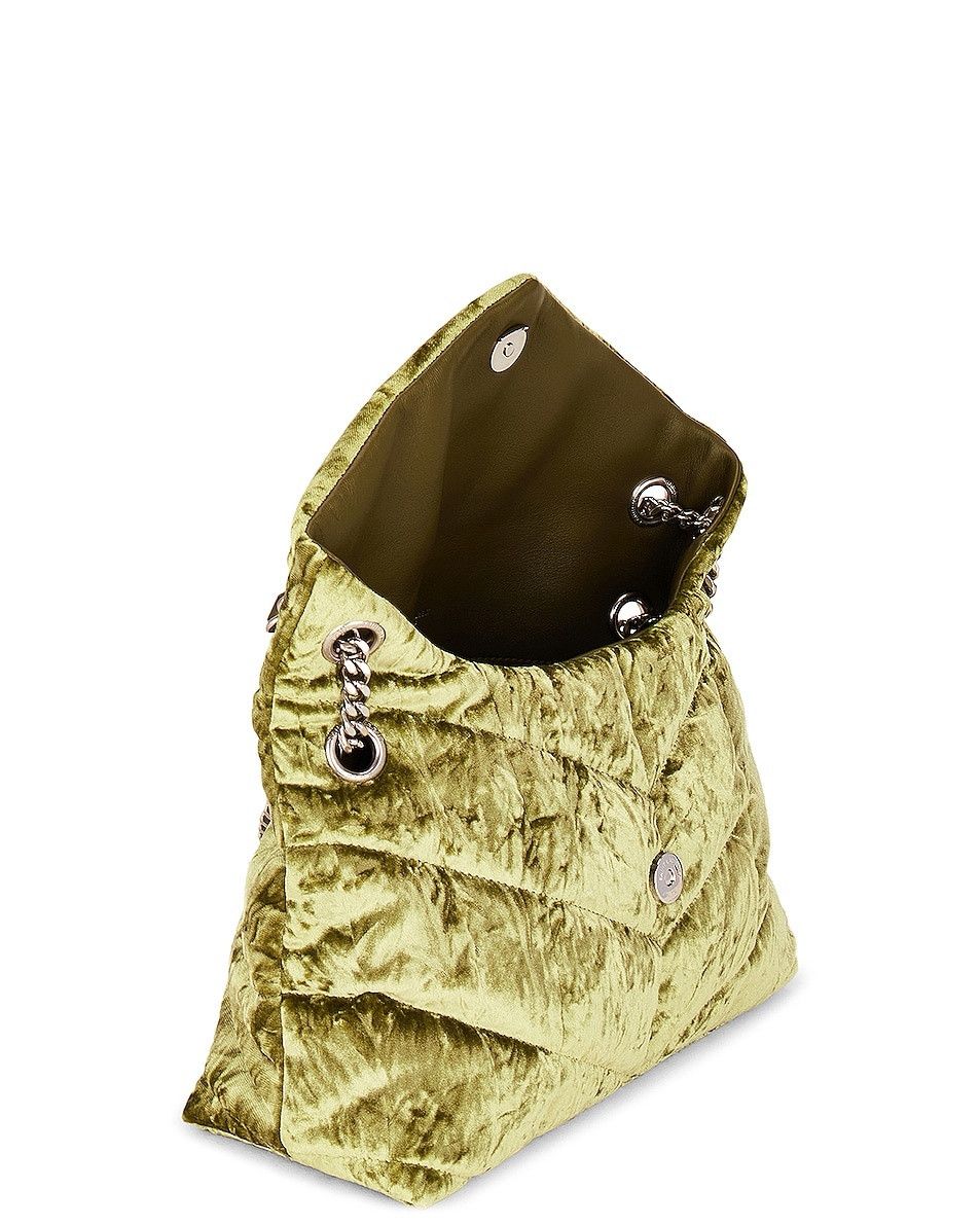 Saint Laurent Paris o1b1hav110225 Size:OS/ Puffer Small Velvet Bag Light Avocado Size ONE SIZE - 4 Thumbnail