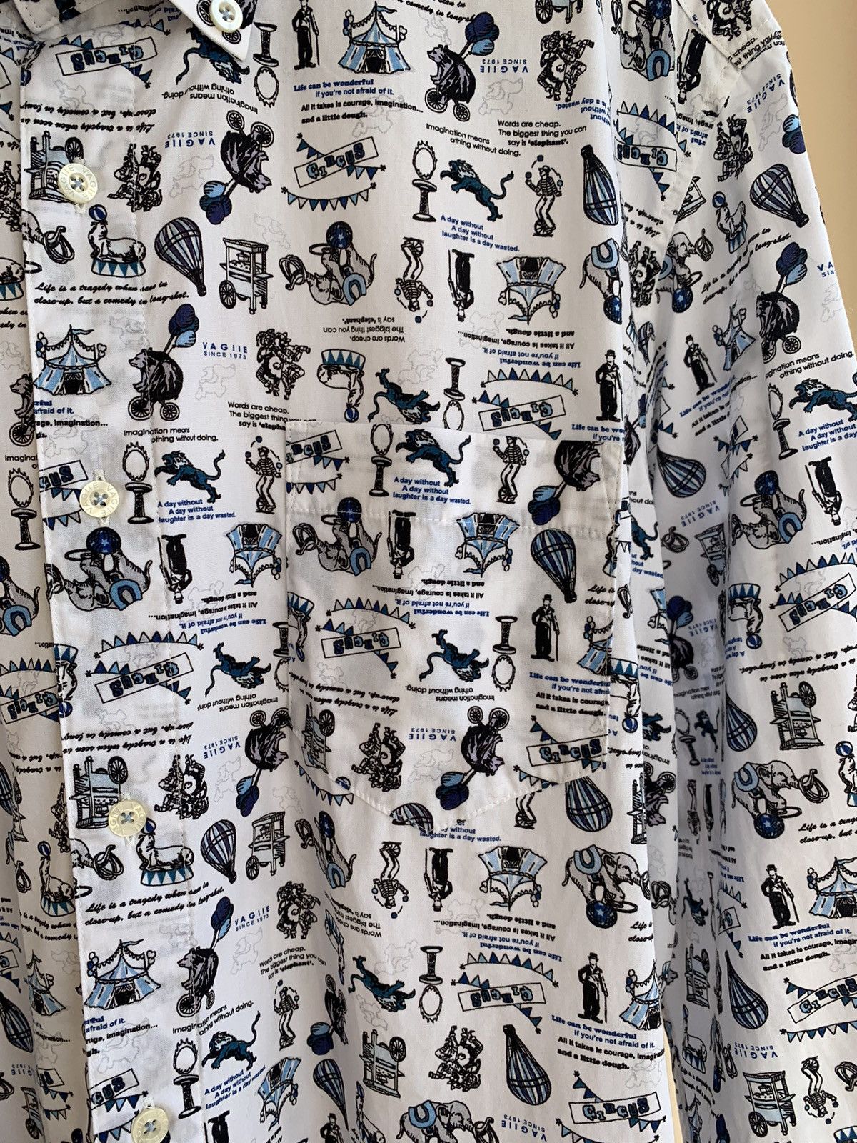 Japanese Brand Vagiie Circus Print Long Sleeve Shirt by Leggiuno Size 50 Size US M / EU 48-50 / 2 - 8 Thumbnail