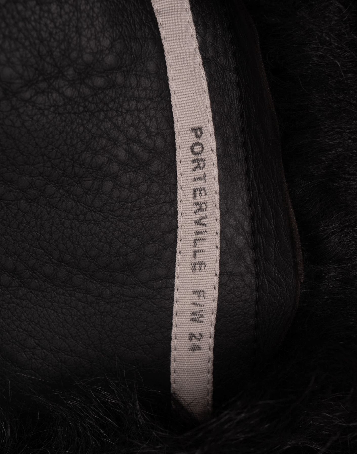 RICK OWENS PORTERVILLE Girdered Shearling Bomber Jacket