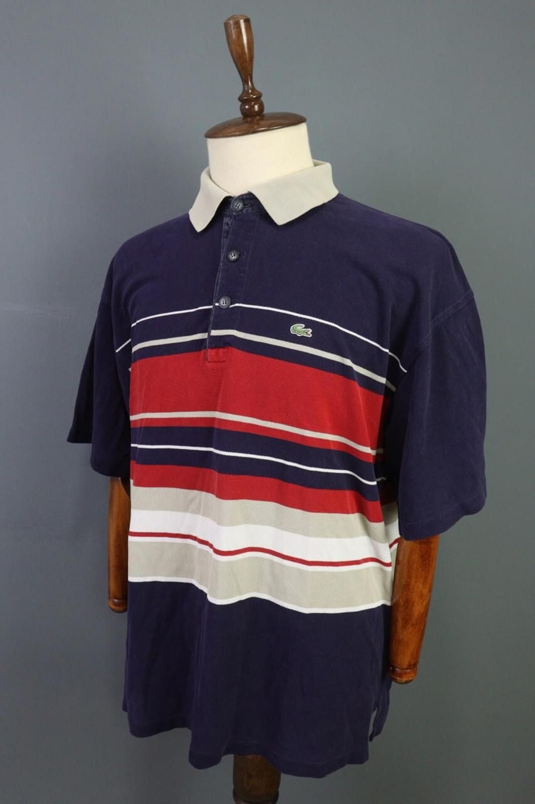 Lacoste Lacoste Multicolor Striped Polo Shirt Size 6 / XL Size US M / EU 48-50 / 2 - 6 Thumbnail