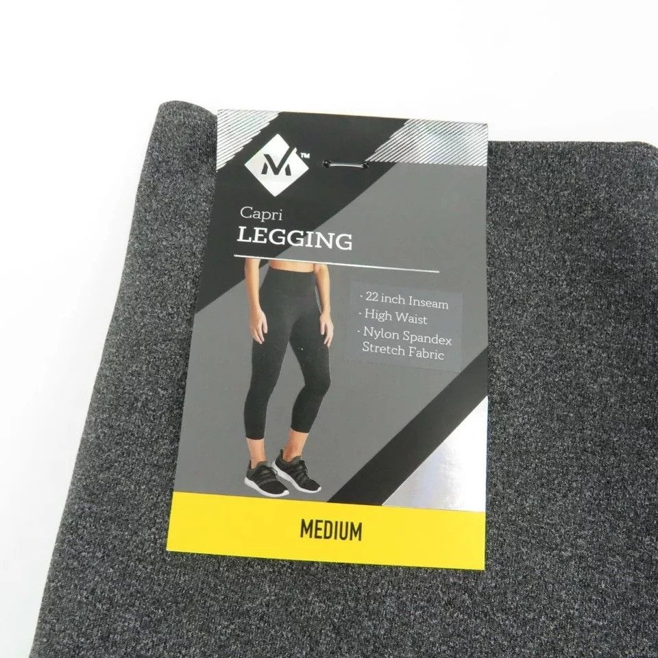 Other Members Mark Women's Gray M High Waist Capri Leggings Stretc Size 23" - 4 Thumbnail