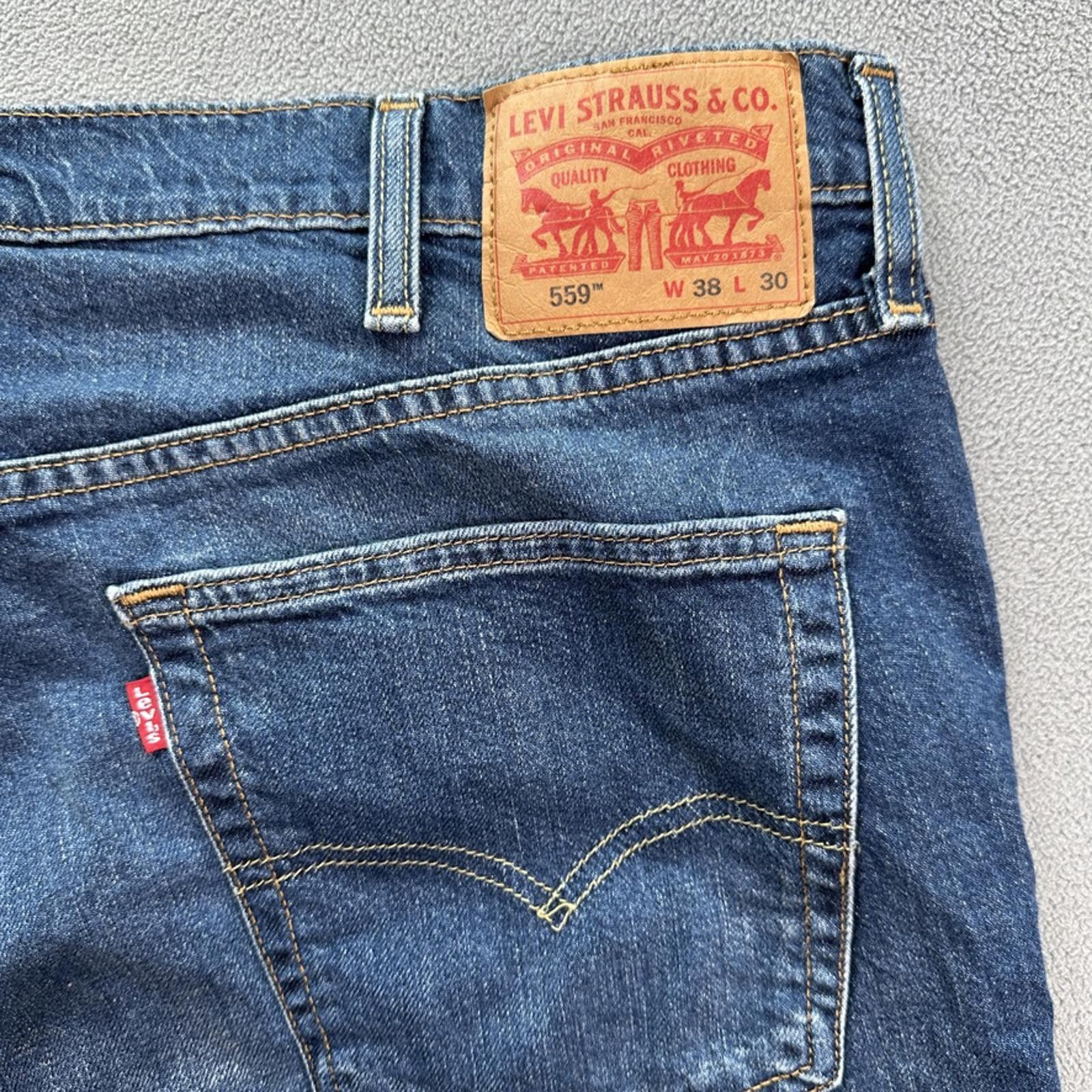 Levi's Levis 559 Jeans Mens 38x30 Blue Relaxed Straight Fit Size US 30 / EU 46 - 5 Thumbnail
