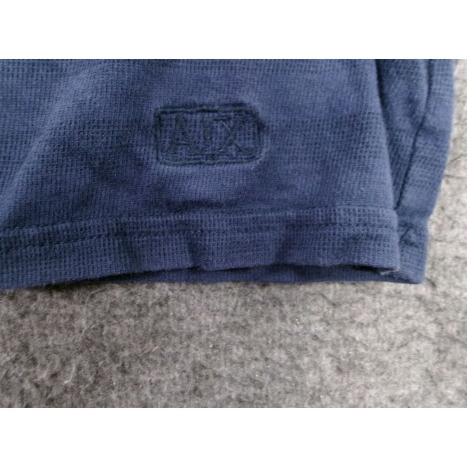 Armani Exchange Armani Exchange Shirt Men Medium Navy Striped Henley Classic Preppy Logo Short Sleeve Cotton Blend Size US M / EU 48-50 / 2 - 7 Thumbnail