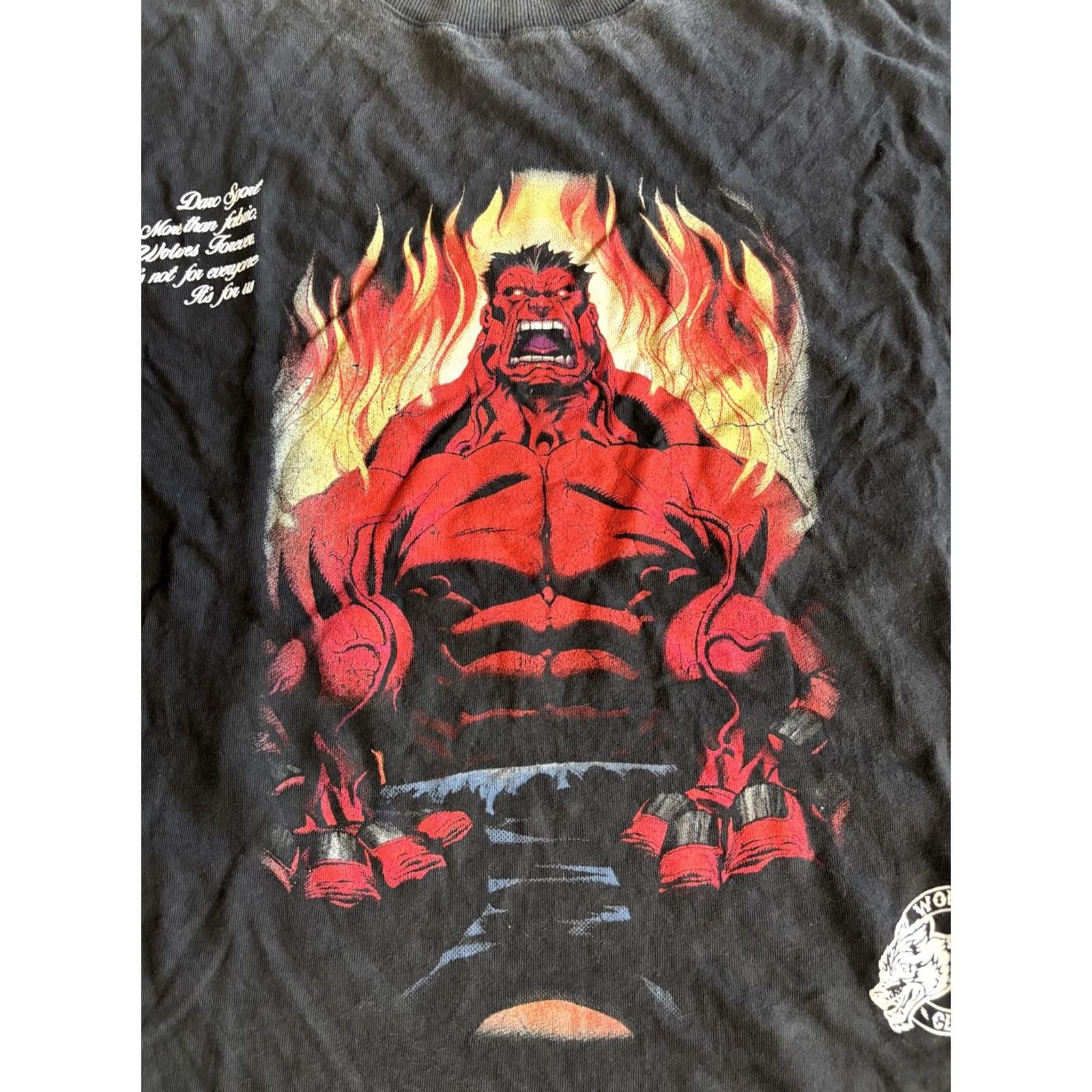 Darc Sport Darc Sport Shirt Mens M Black Wolves Club Fire Graphic Tee Limited T-Shirt Size US M / EU 48-50 / 2 - 2 Thumbnail