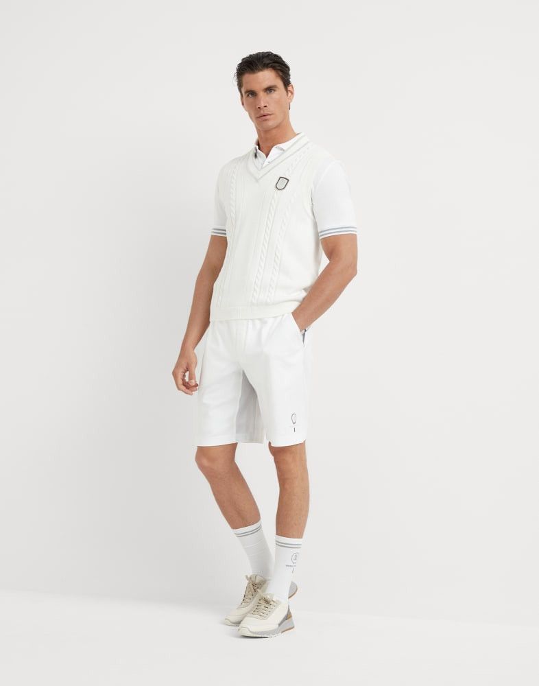 Brunello Cucinelli o1w1db10825 Cotton Tennis Polo Shirt in White Size US L / EU 52-54 / 3 - 3 Thumbnail