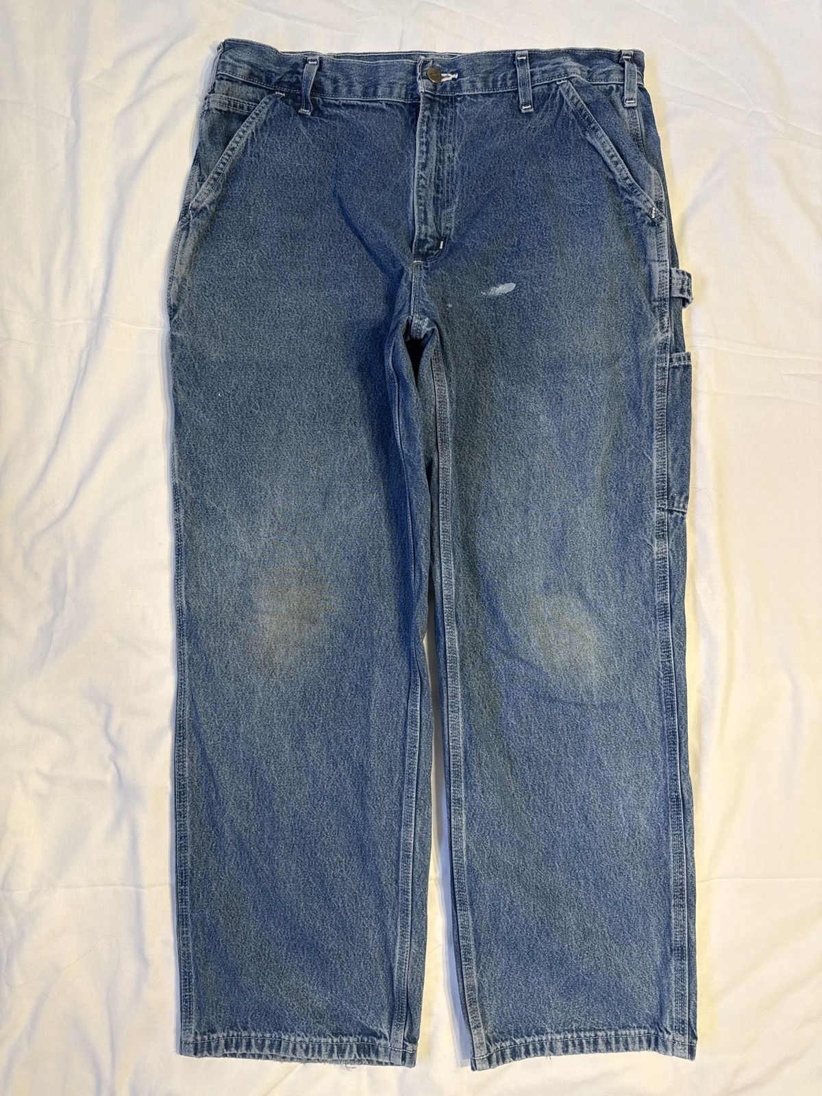 Carhartt Vintage 90s Carhartt Blue Denim Carpenter Pant Jeans Size US 34 / EU 50 - 2 Thumbnail