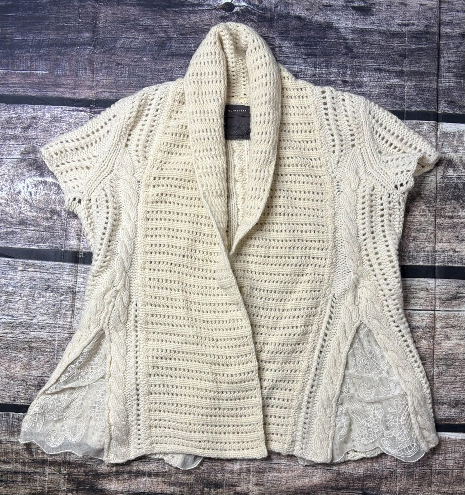 Anthropologie Guinevere Anthropologie Womens S Ivory Lambswool Cashmere Size S / US 4 / IT 40 - 1 Thumbnail