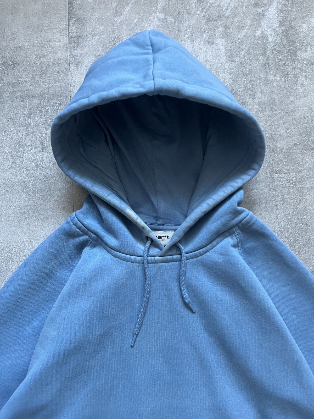 Carhartt Distressed Carhartt WIP Chase Hoodie in Baby Blue Custom M Size US M / EU 48-50 / 2 - 2 Thumbnail