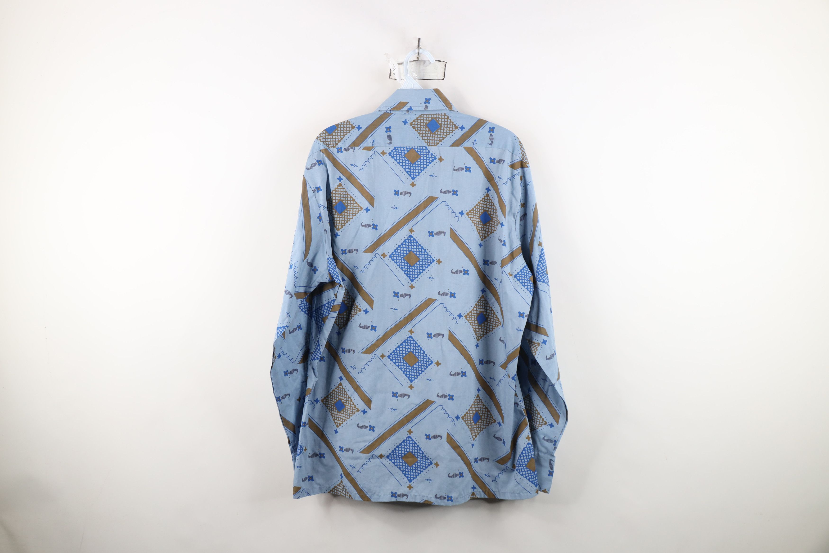 Vintage Vintage 70s Streetwear Geometric Disco Collared Button Shirt Size US L / EU 52-54 / 3 - 10 Thumbnail