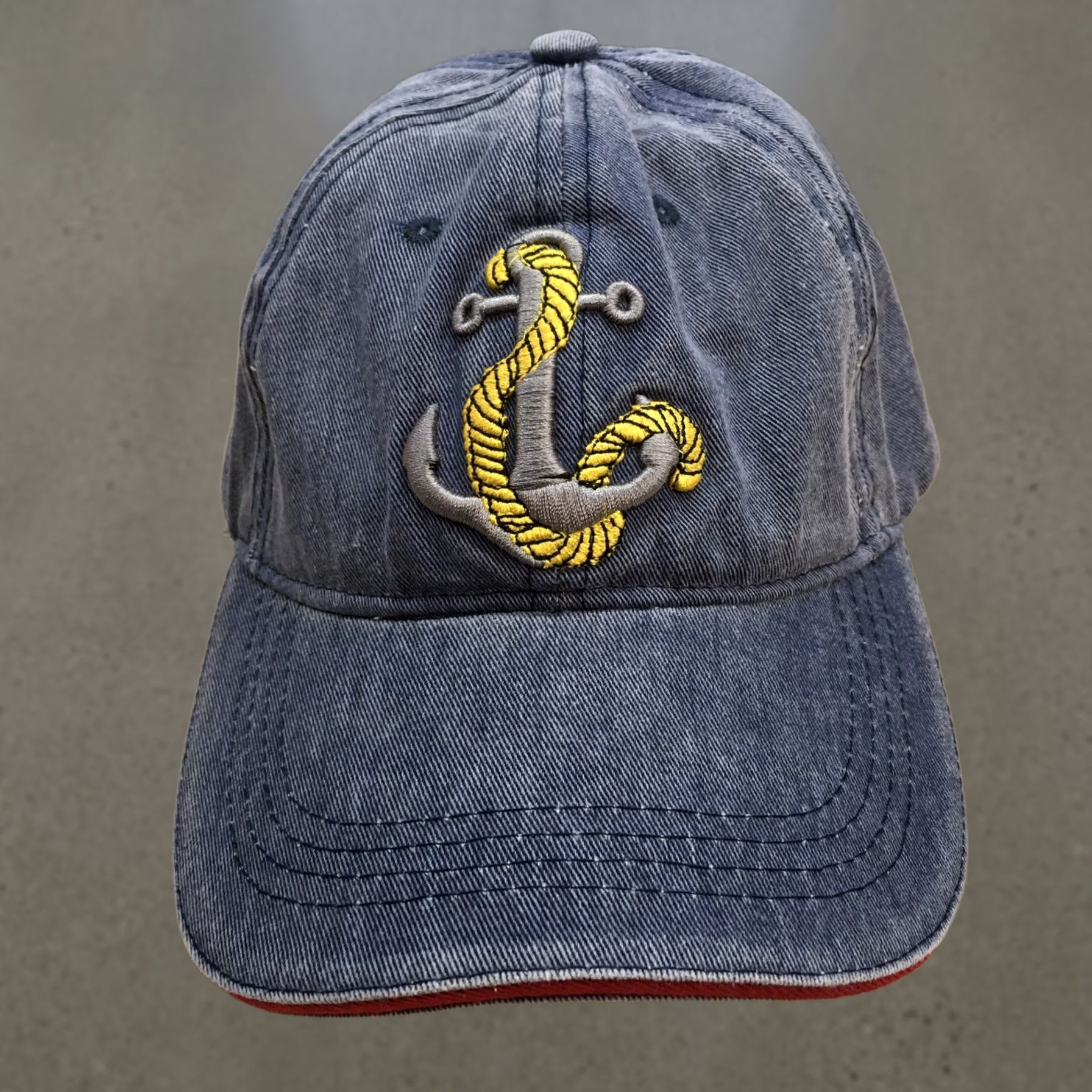 Vintage Anchor Baseball Cap Hat Mens One Size Blue Cotton Adjustable Embroidery Size ONE SIZE - 1 Thumbnail