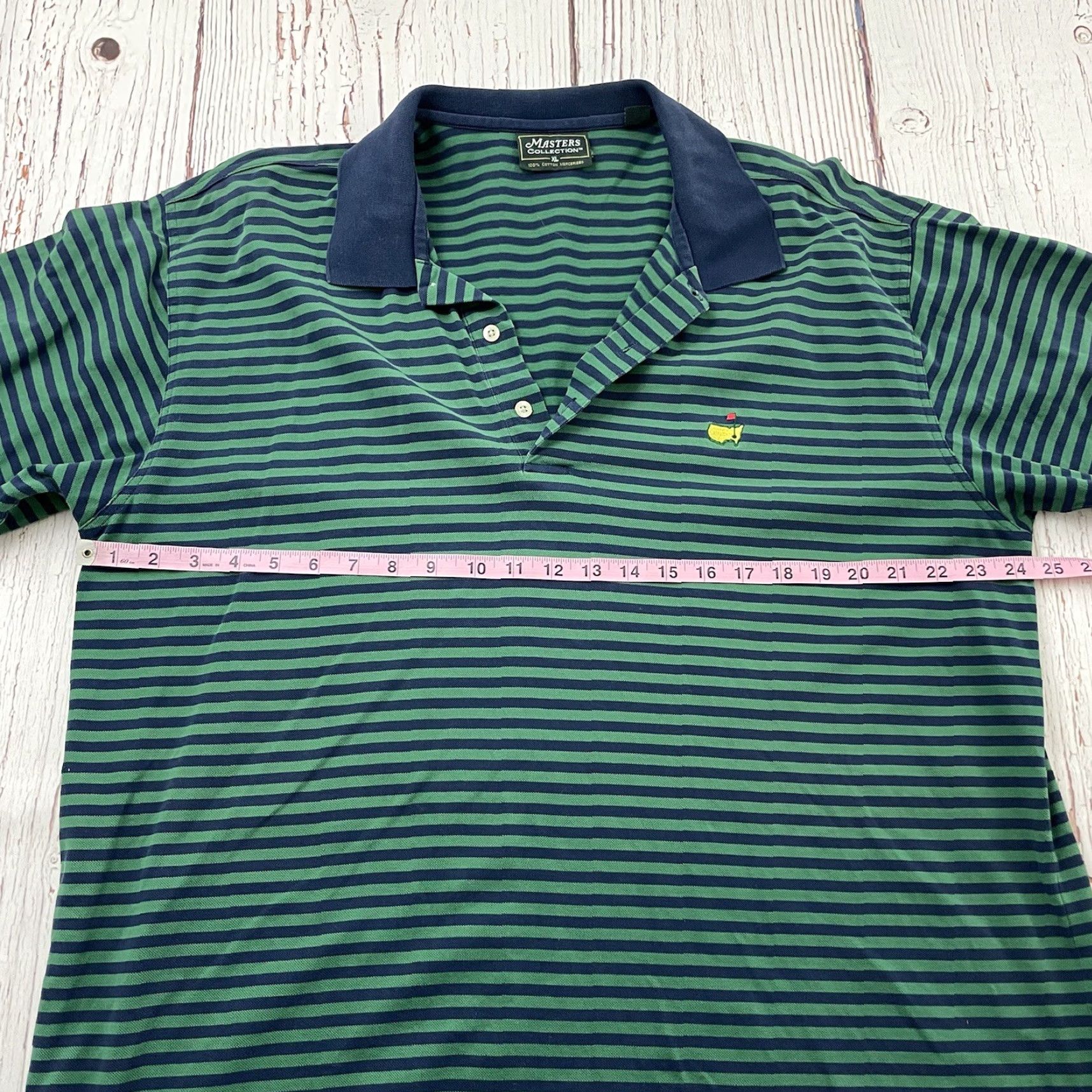 Vintage Masters Collection Short Sleeve Striped Golf Polo Shirt Men's XL Green Size US XL / EU 56 / 4 - 4 Thumbnail
