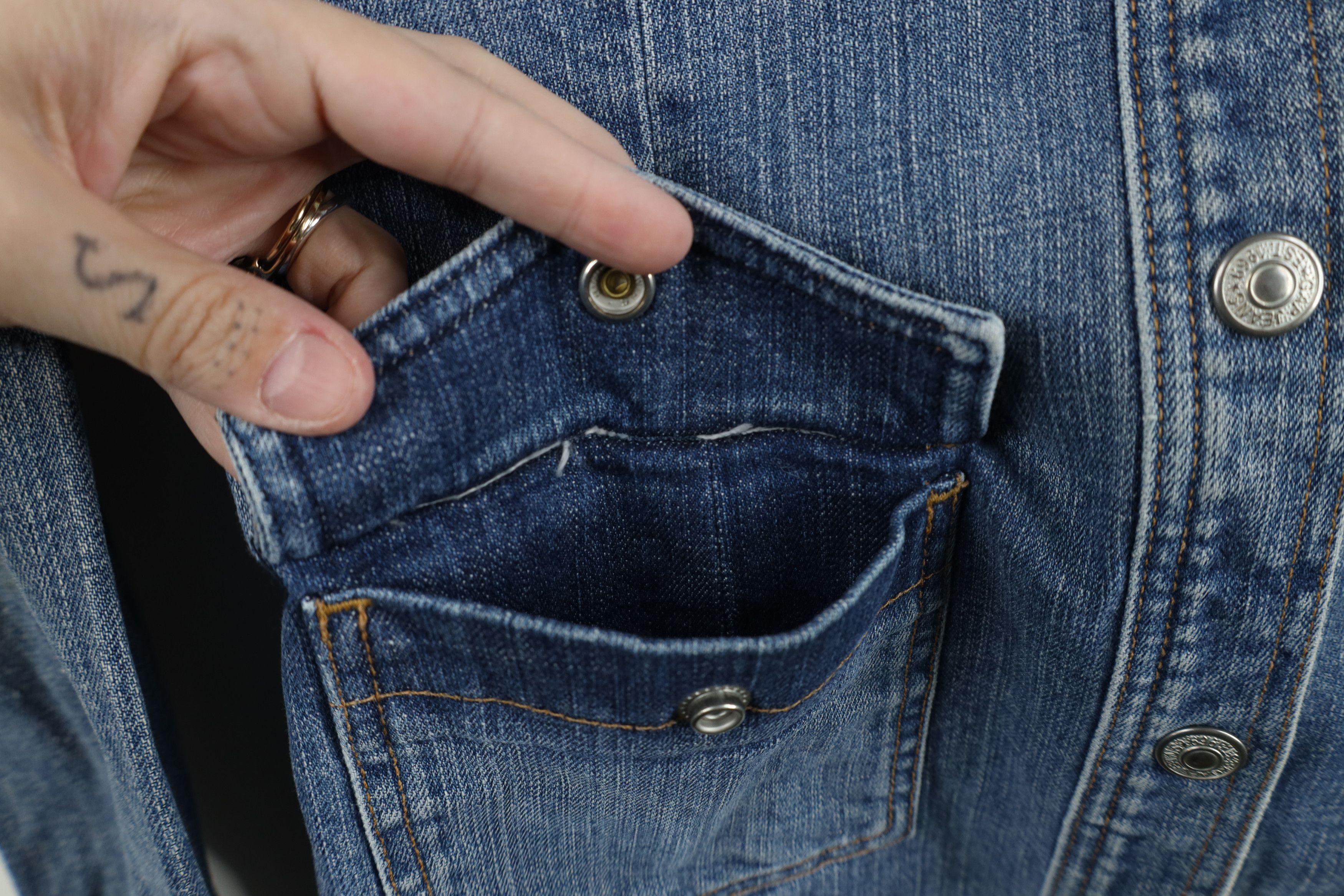 Gap Vintage Y2K 2003 Gap Stretch Western Denim Jean Jacket Size S / US 4 / IT 40 - 8 Thumbnail
