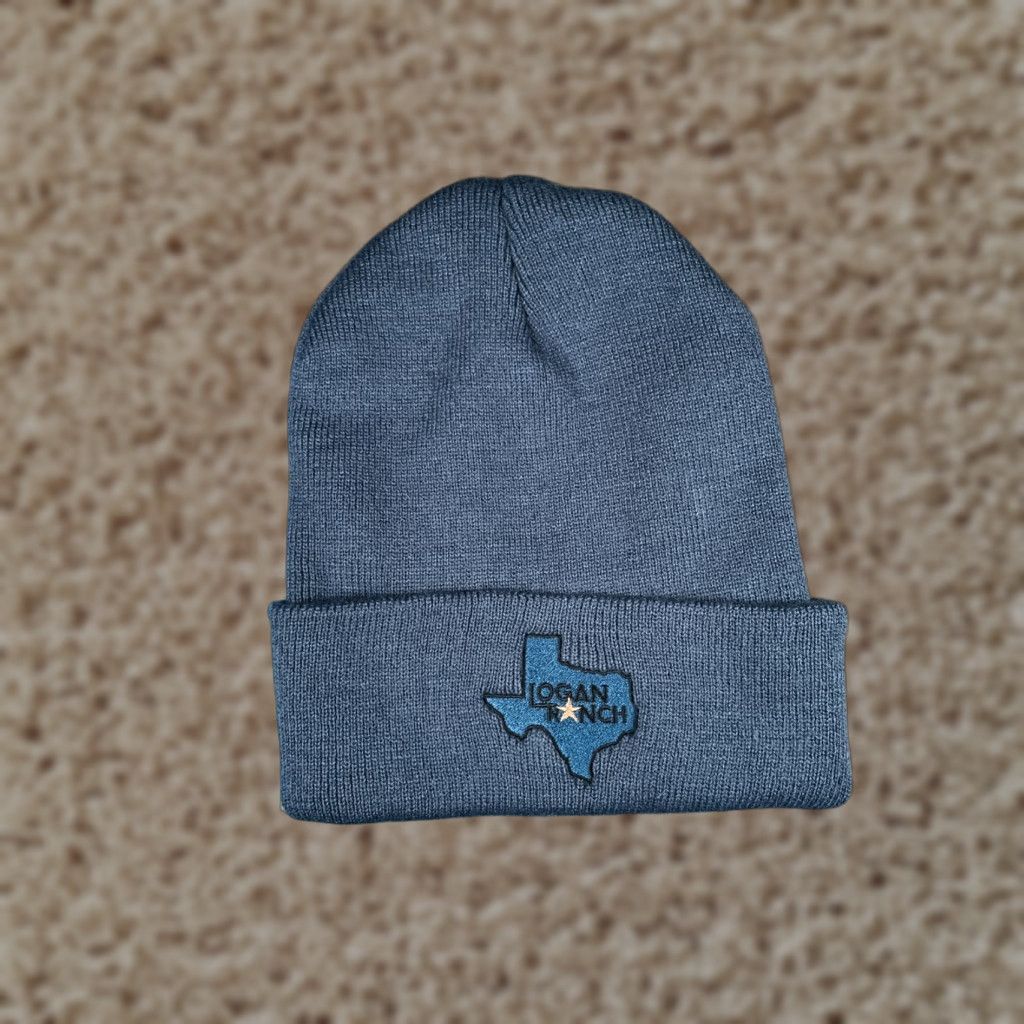 Vintage Beanie Logan Ranch Adult One Size Blue Knit 100% Acrylic Embroidered Hat/Cap Unbranded Unisex Adults Size ONE SIZE - 1 Thumbnail