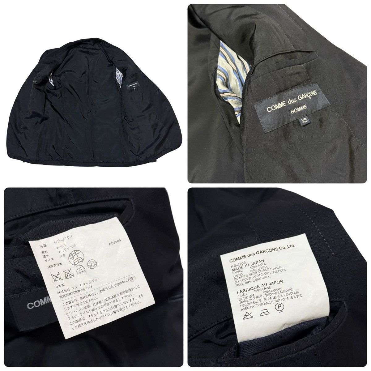 Comme des Garcons Homme 763 00s Comme Des Garcons Homme suit set up men archive rare Size 38R - 4 Thumbnail