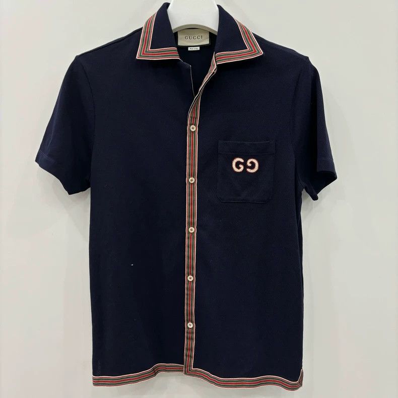 Gucci Gucci Double G logo striped collar short-sleeved Polo shirt Size US S / EU 44-46 / 1 - 4 Thumbnail