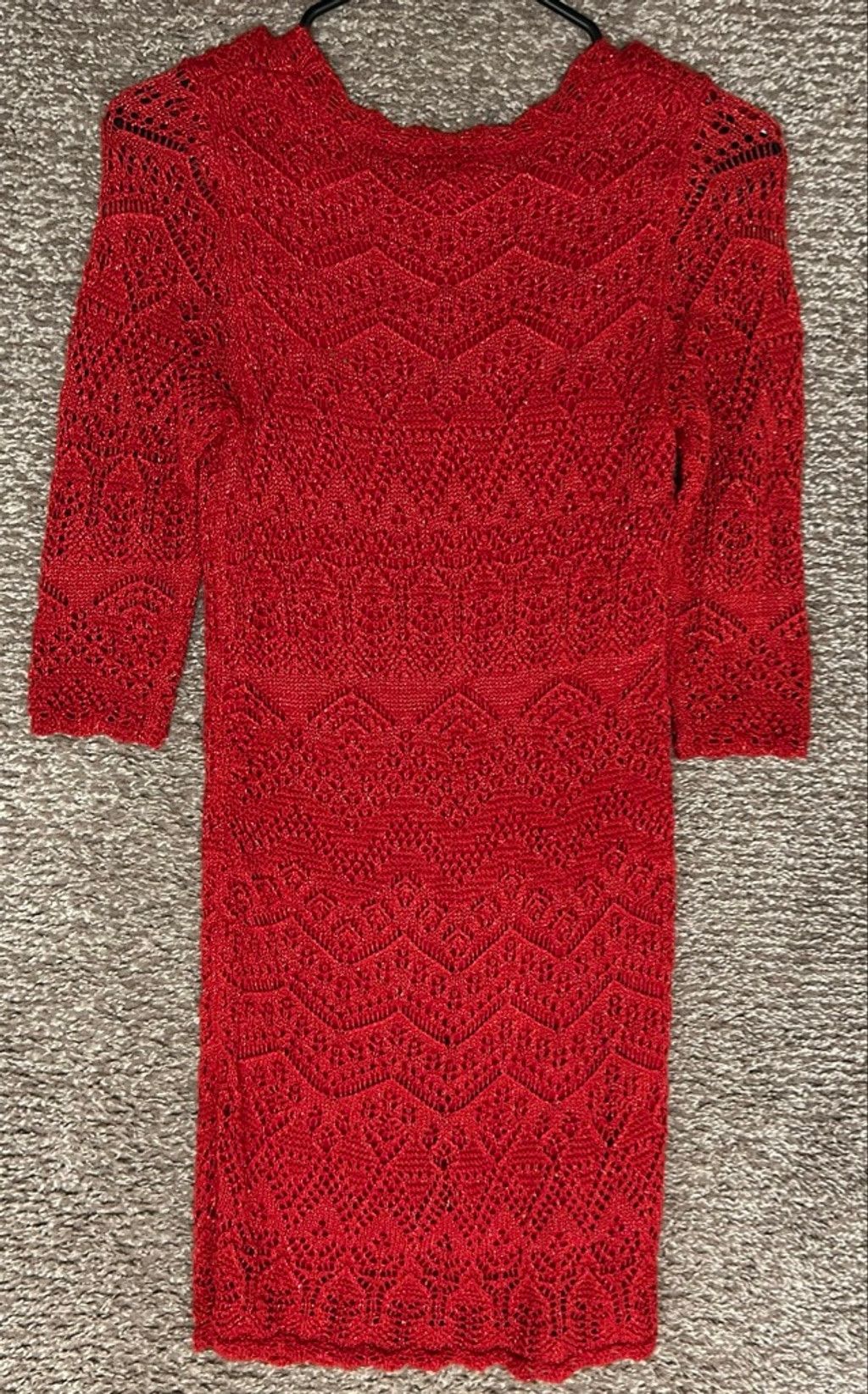 Other Girls Cat & Jack Red Knit Casual Dress L (10/12) Size L / US 10 / IT 46 - 2 Thumbnail
