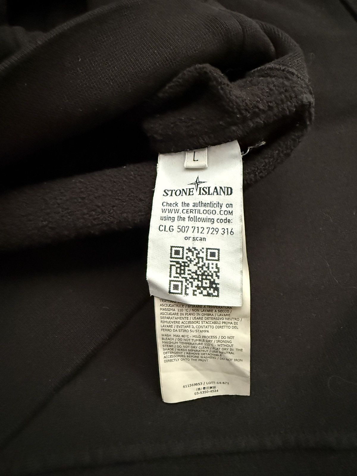 Stone Island × Supreme Supreme x Stone Island Black Arm Logo Hoodie 2014 Size US L / EU 52-54 / 3 - 4 Thumbnail