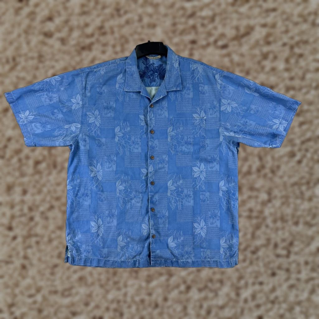 Tommy Bahama Tommy Bahama Shirt Men XL Silk Short Sleeve Button-Up Blue Hawaiian Floral Resort Aloha Mens Size US XL / EU 56 / 4 - 1 Thumbnail