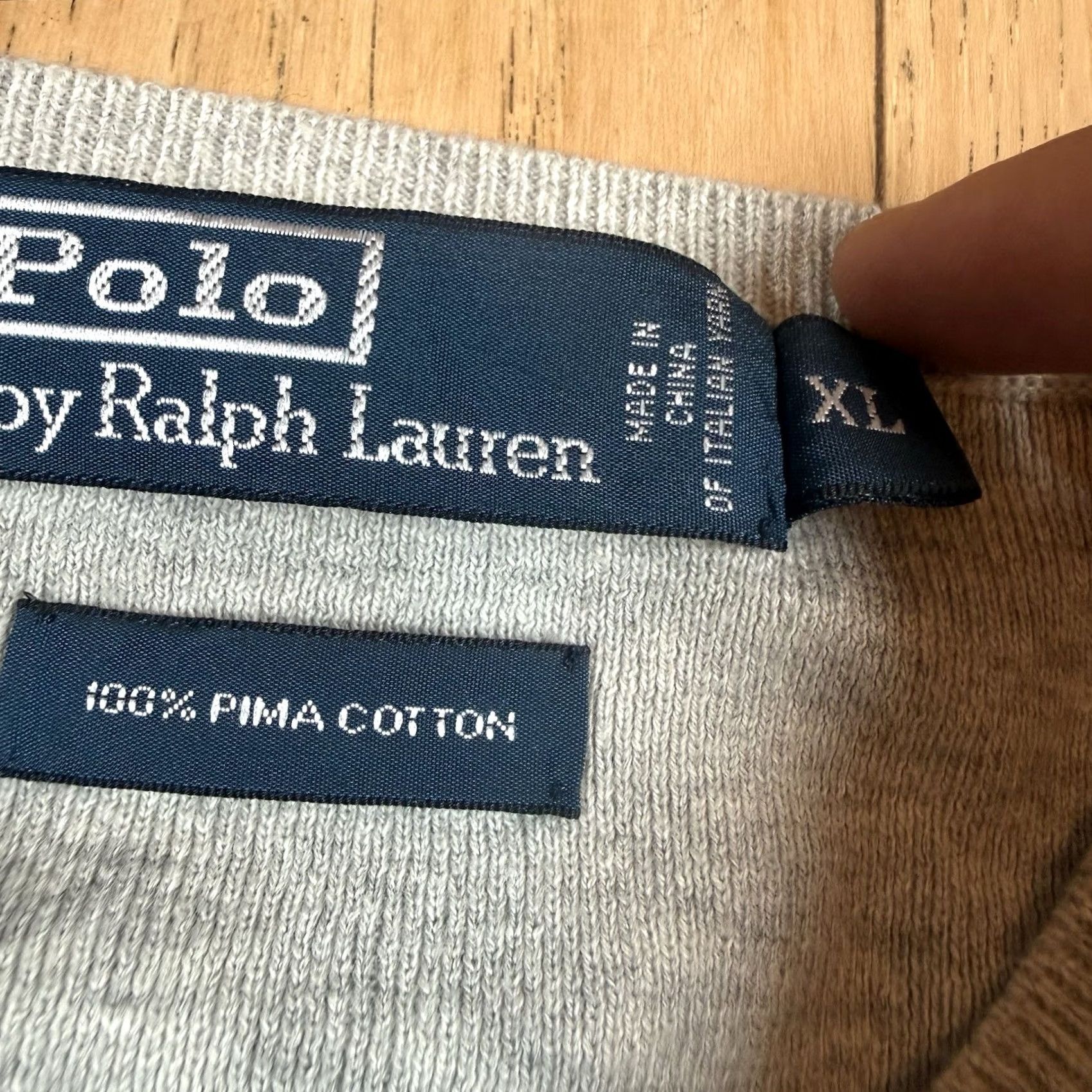 Ralph Lauren VINTAGE Ralph Lauren Polo Sweater Mens XL V-Neck Gray Lightweight Pullover Size US XL / EU 56 / 4 - 3 Thumbnail