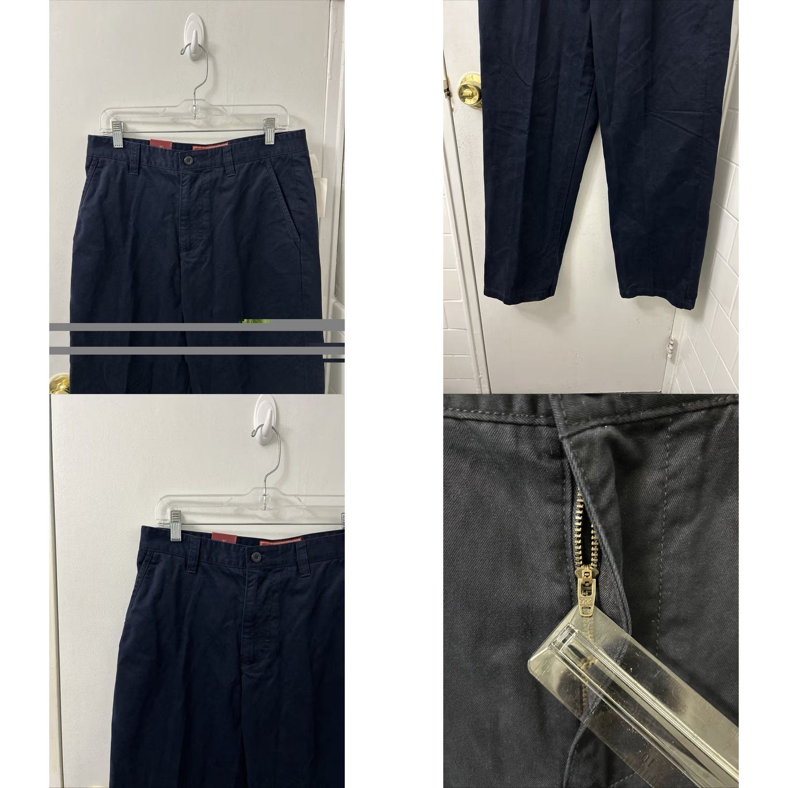Izod VINTAGE was not in original title; IZOD Luxury Sport Officers Chinos Pants Mens 32x30 Navy Blue YKK NWT Size US 32 / EU 48 - 8 Thumbnail