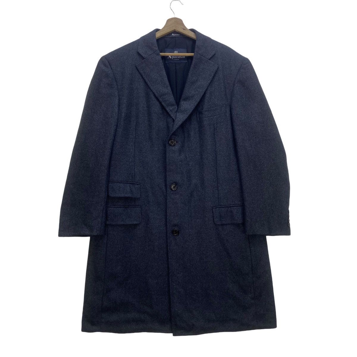 Aquascutum Vintage Aquascutum London Herringbone Wool Long Coat Size US L / EU 52-54 / 3 - 1 Thumbnail