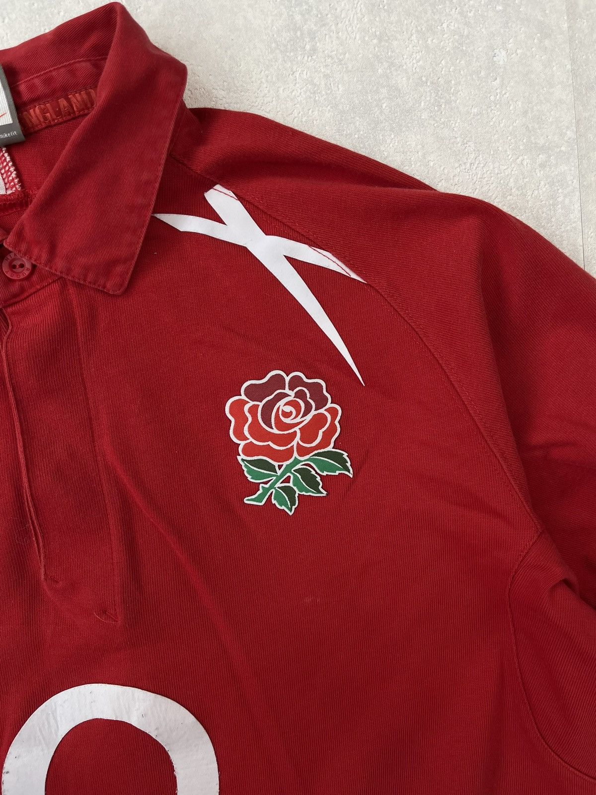 Nike × Vintage 00s Nike England Vintage Y2K Oversized Longsleeve Polo Size US XXL / EU 58 / 5 - 3 Thumbnail