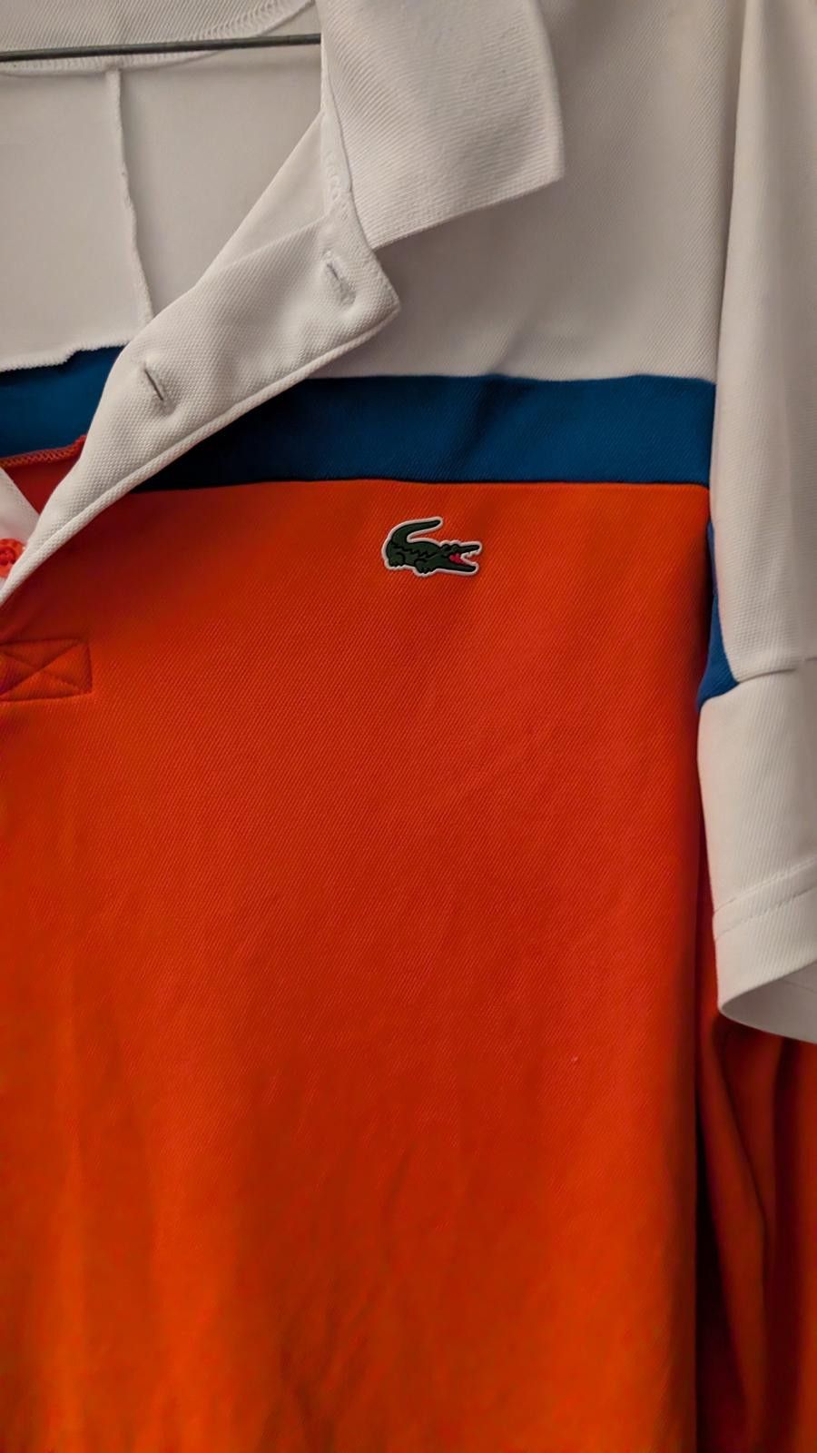 Lacoste Lacoste Sport Polo Shirt Orange Colorblock 100% Polyester Size US XL / EU 56 / 4 - 2 Thumbnail