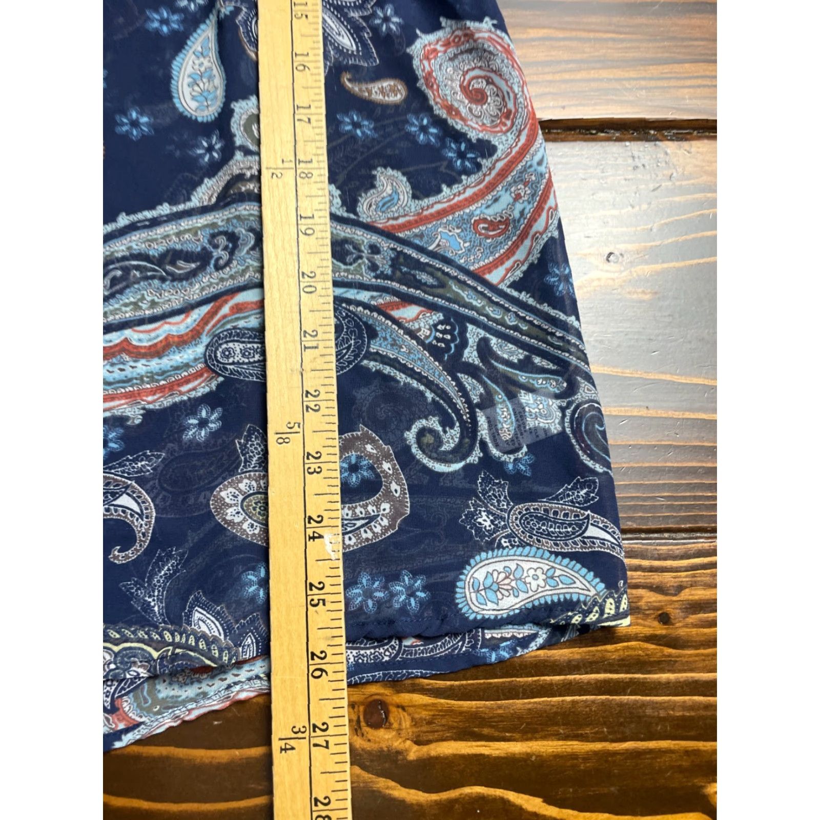 Vintage Style&Co. Blouse Blue Pasley Round Neck Short Sleeve Embroider Semi Sheer Size 4 Women, Casual, Regular, Basic Size S / US 4 / IT 40 - 6 Thumbnail