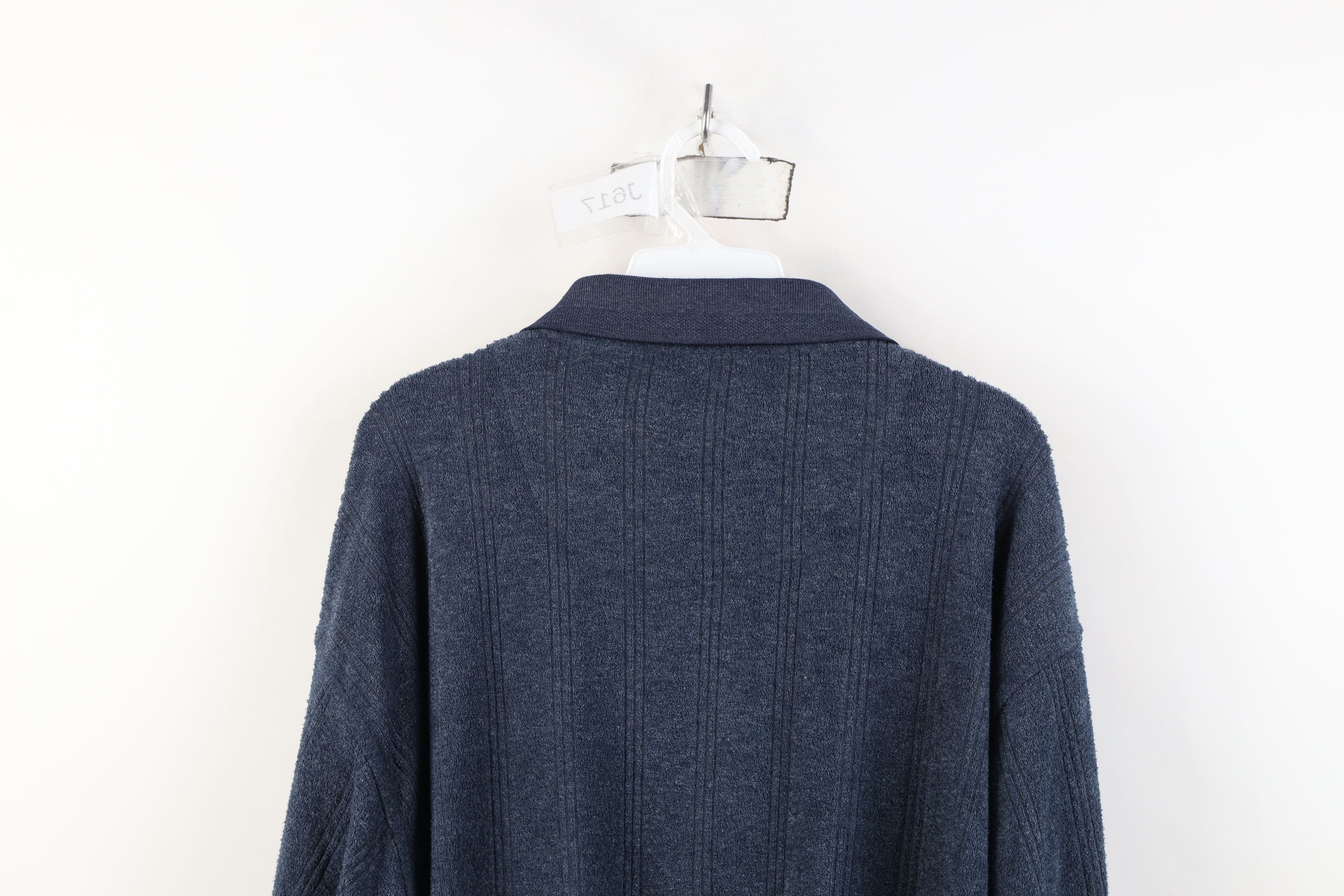 Vintage Vintage 90s Streetwear Terry Cloth Fleece Collared Sweater Size US XXL / EU 58 / 5 - 13 Thumbnail