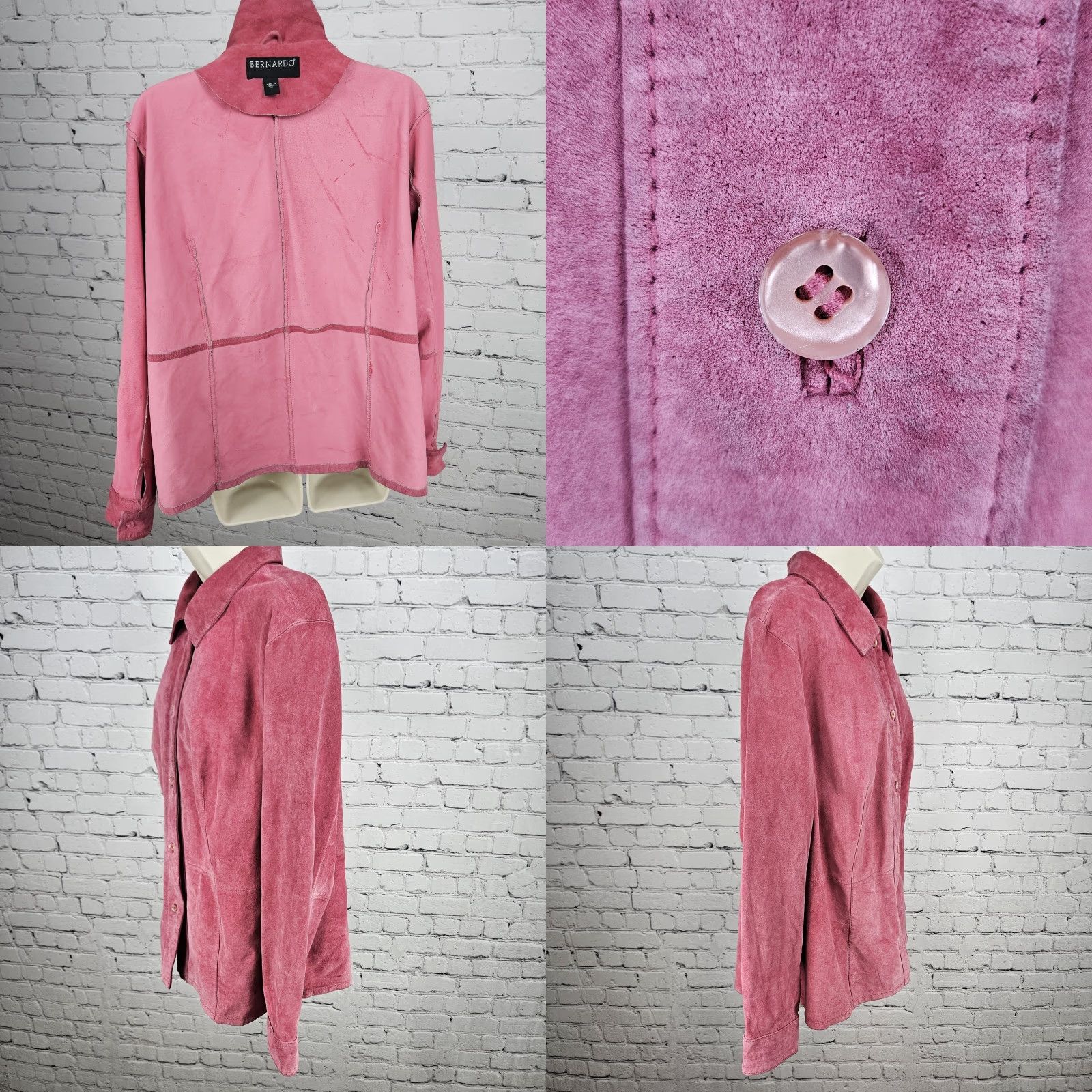 Vintage Classic Pink Bernardo Suede Collared Shacket Jacket 1X User: Classic Pink Bernardo Suede Collared Shacket Jacket 1X Size XL / US 12-14 / IT 48-50 - 9 Thumbnail
