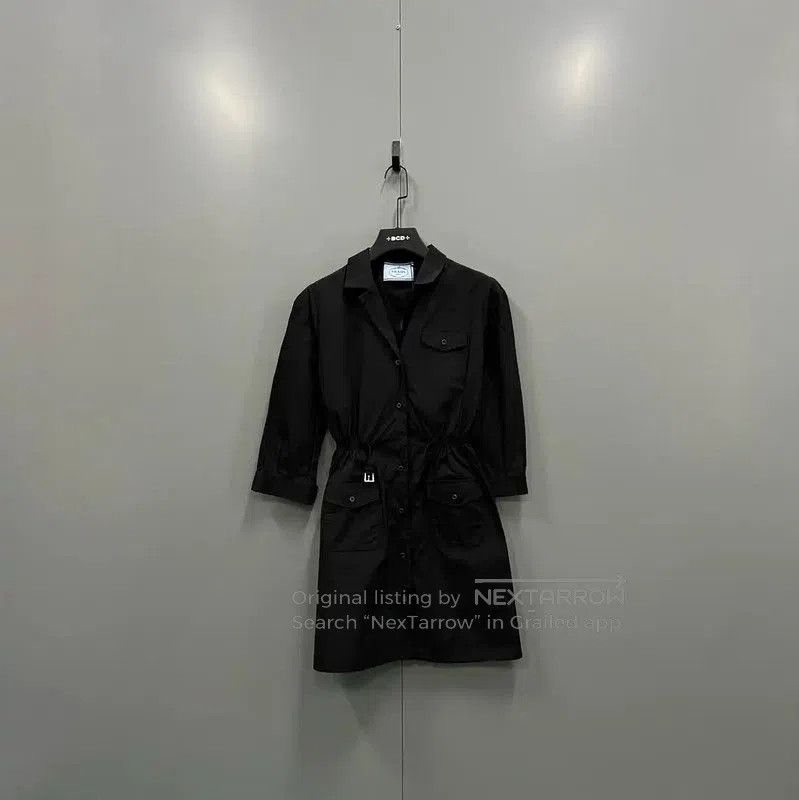 Prada Prada Black Cotton Long Sleeve Dress for Women. Size XXS / US 00 / IT 34 - 1 Thumbnail