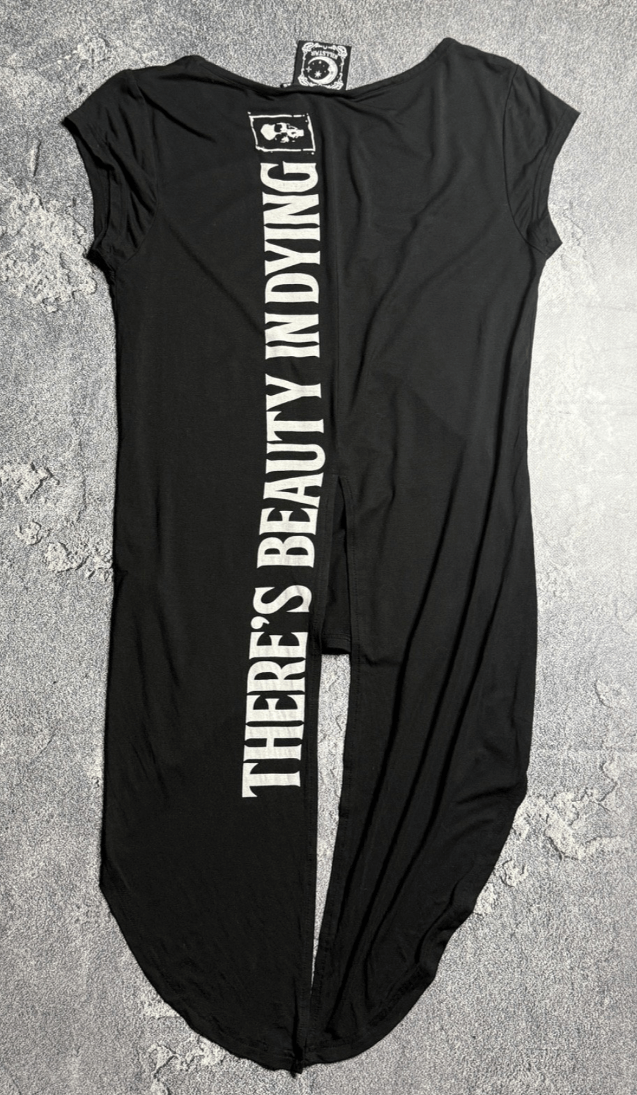 Killstar Killstar “Stop Watering Dead Plants” Gothic Split Hem Top Size XS / US 0-2 / IT 36-38 - 4 Thumbnail